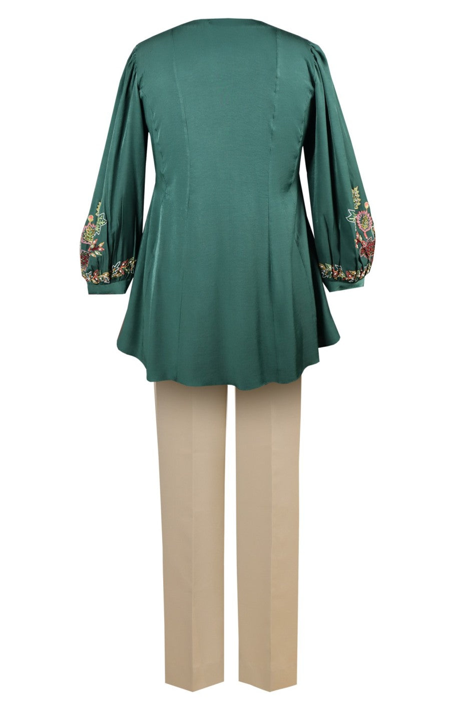Aari Embroidery Co-ord Set - GREEN