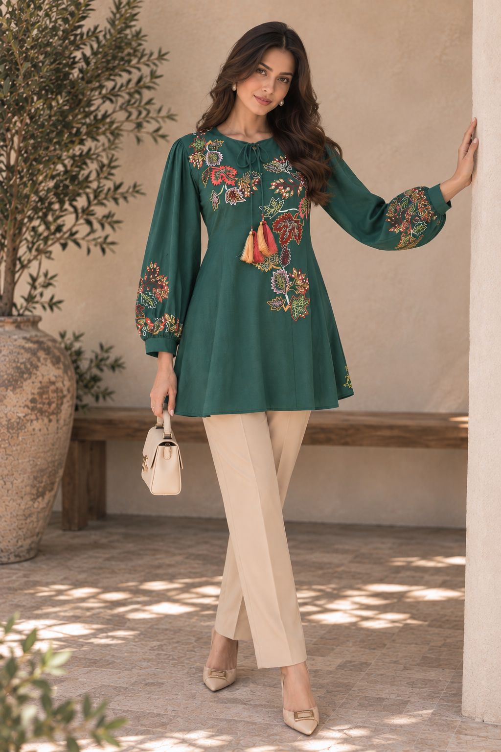 Aari Embroidery Co-ord Set - LILAC