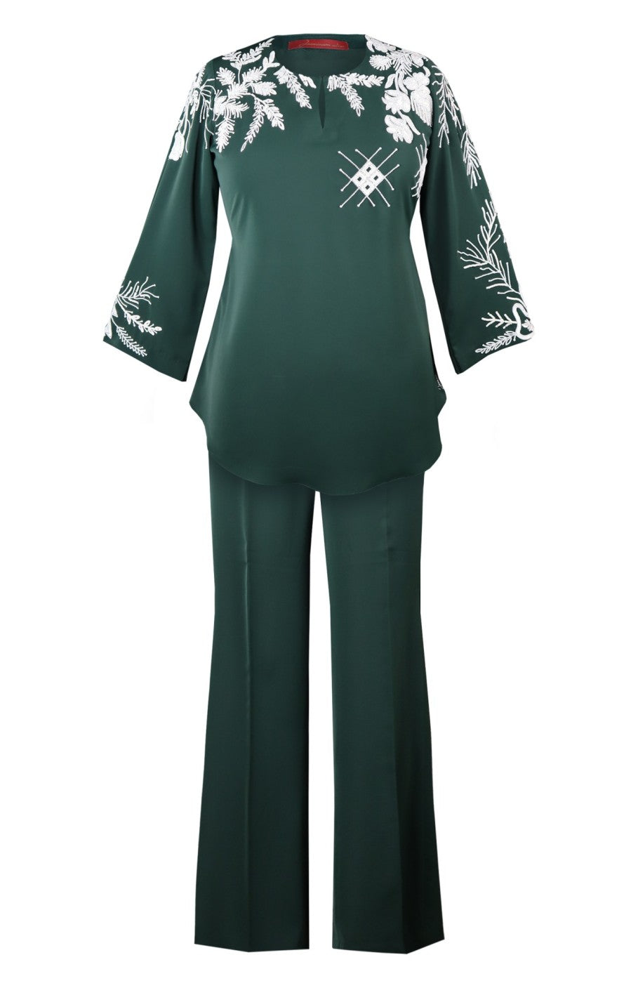 Needleleaf Embroidery Co-ord Set - GREEN