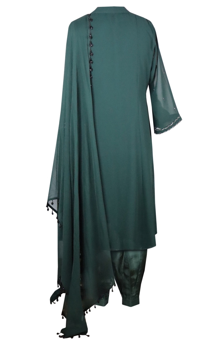 Glasswing Kalidar Salwar Suit - BOTTLE GREEN