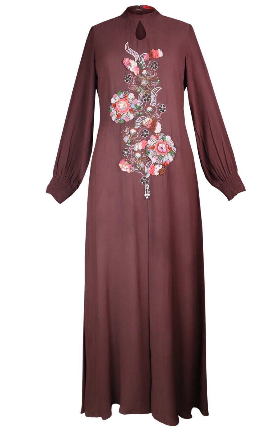 3D Embroidery Maxi - BROWN