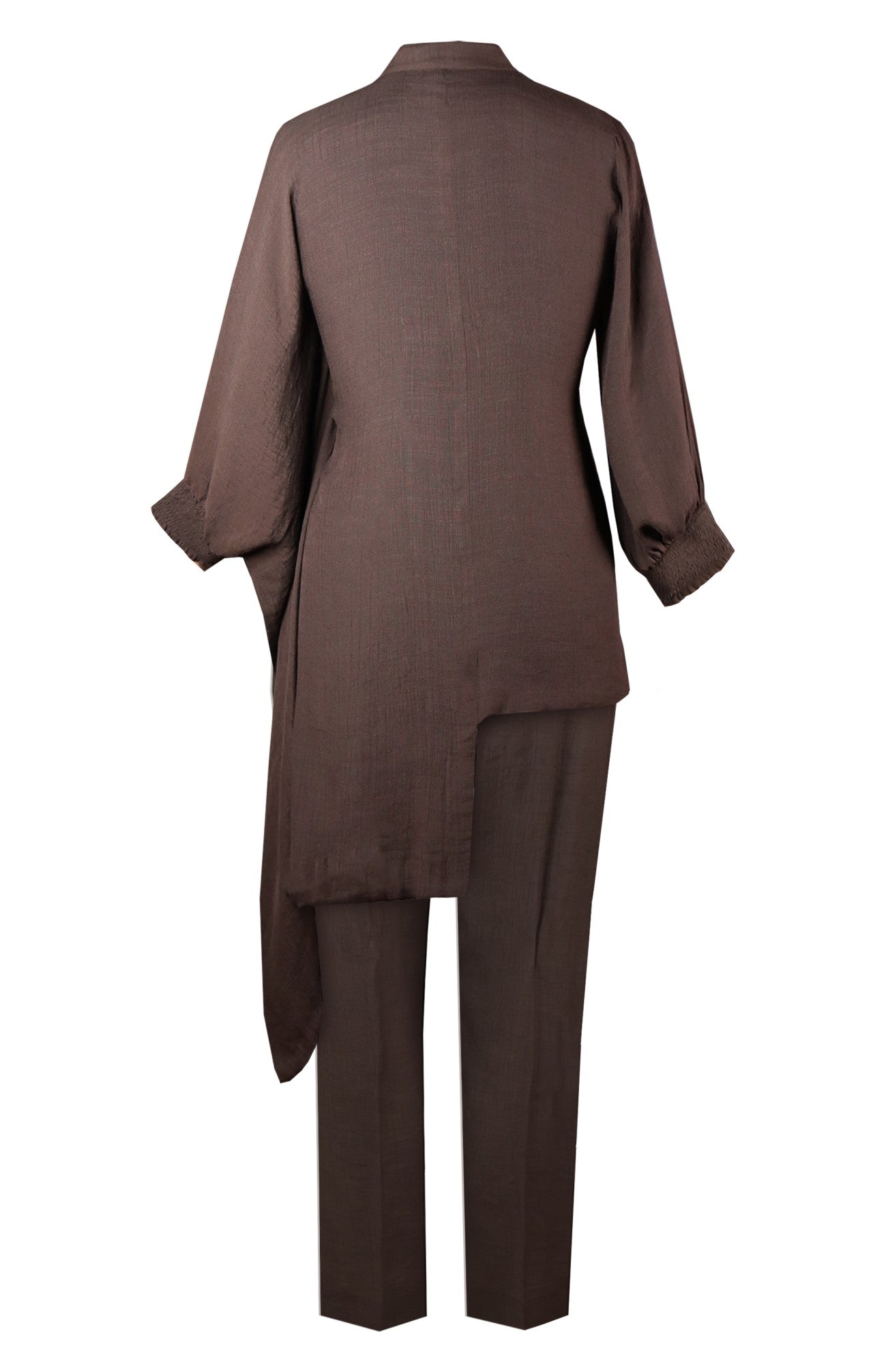 Asymmetric Kaftan Co-ord Set - BROWN