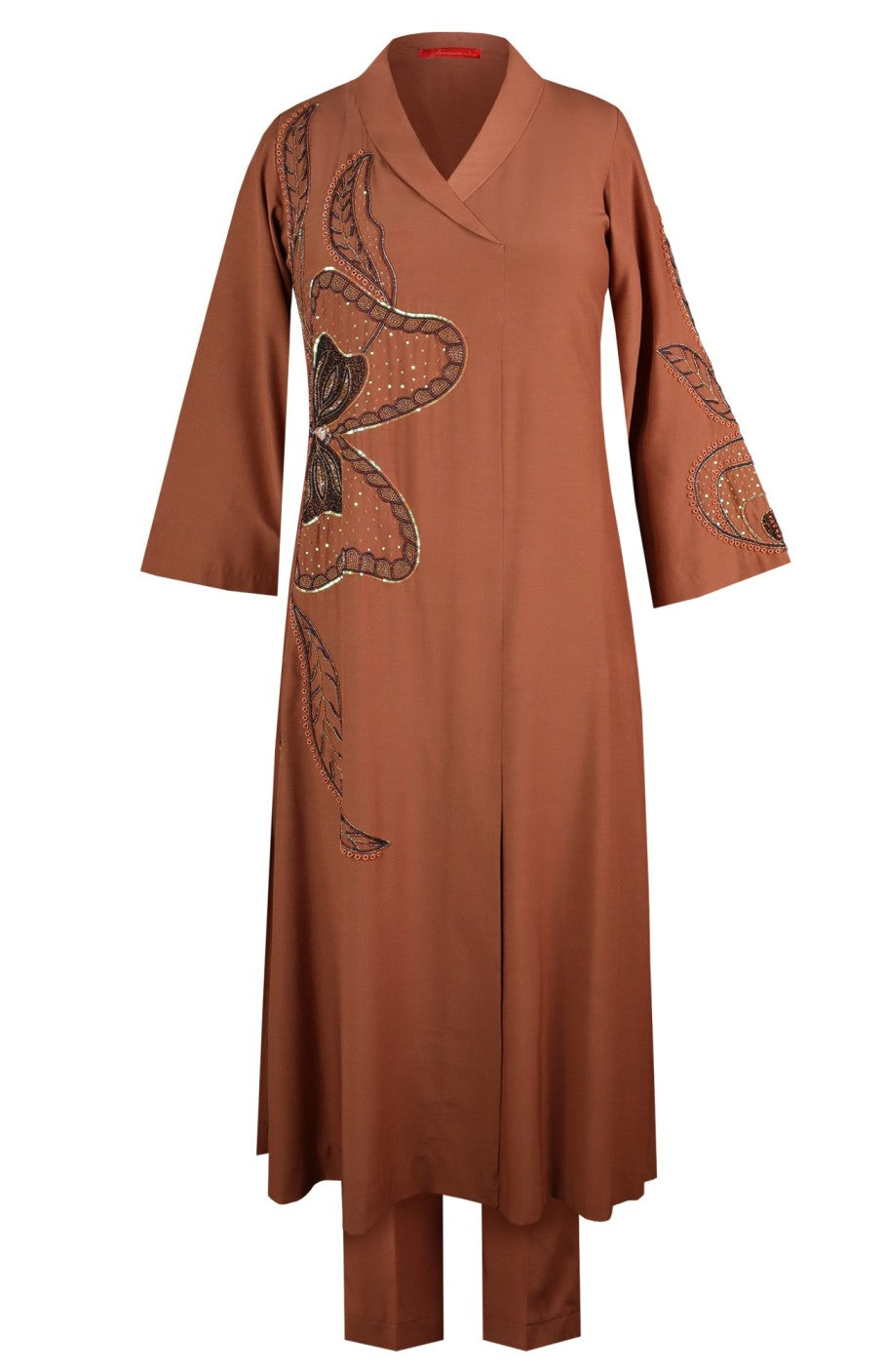 Buttercup Angrakha Kurta Set - MOCHA