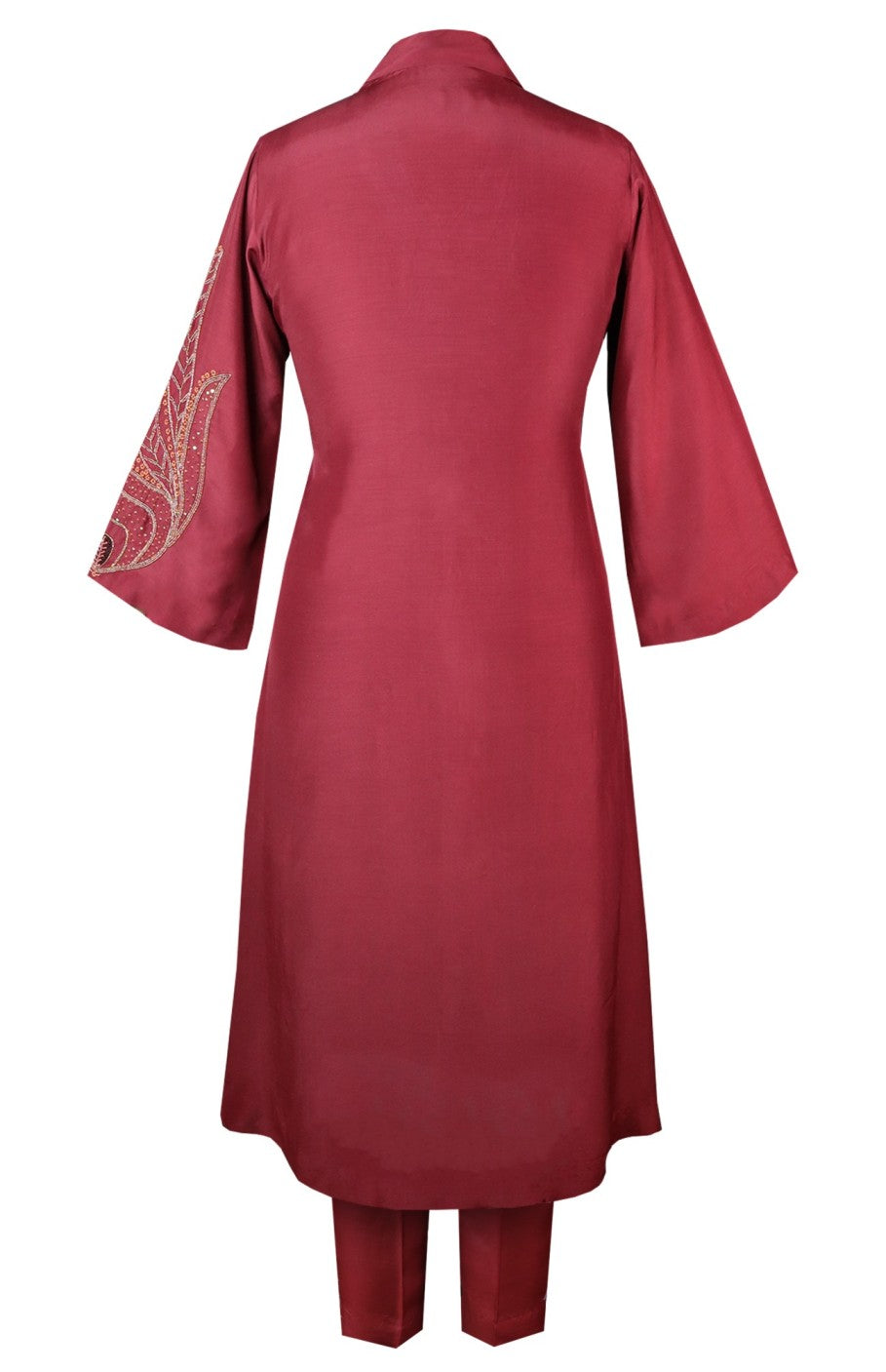 Buttercup Angrakha Mul Kurta Set - MAROON