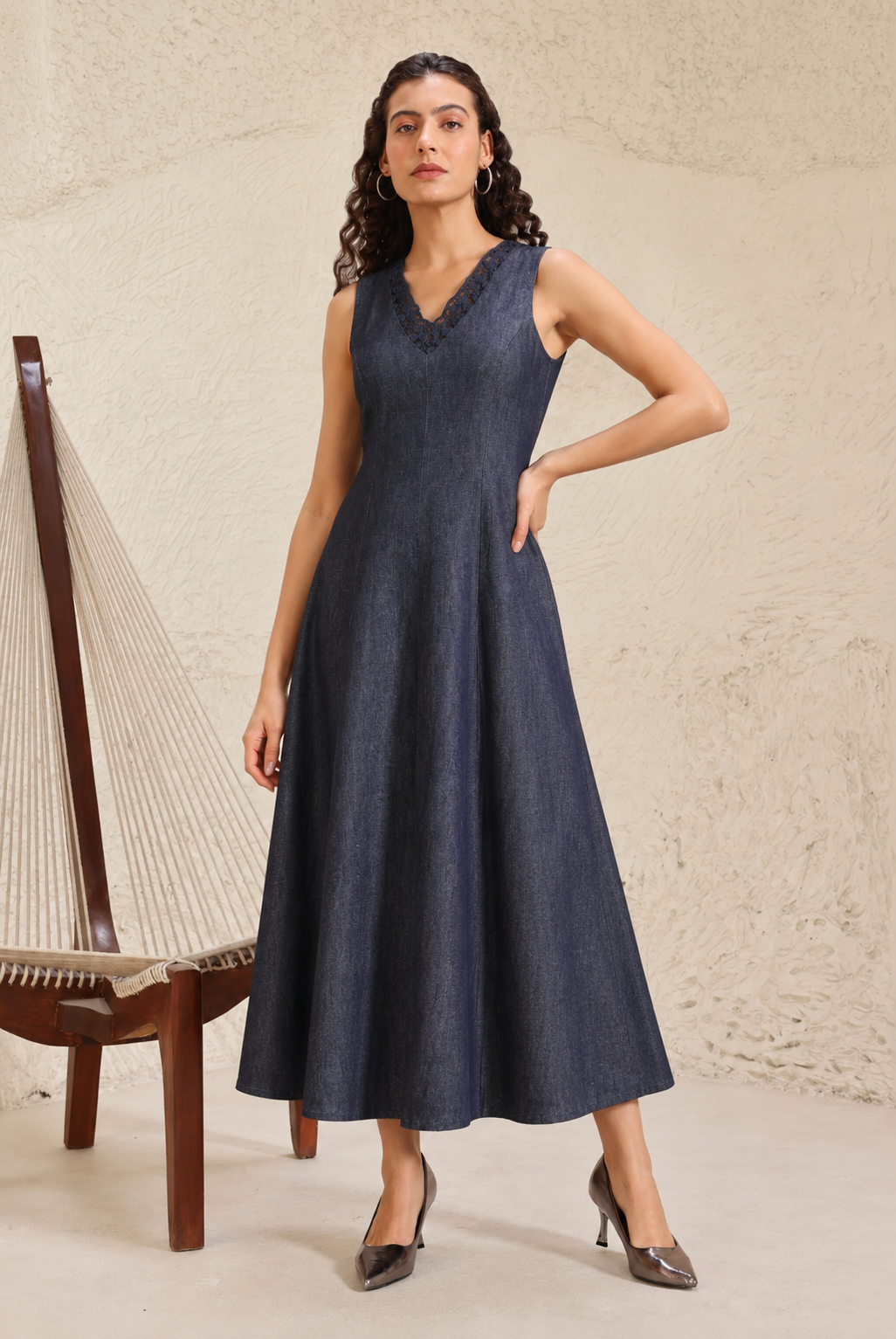 Denim A-Line Midi – Jasminum