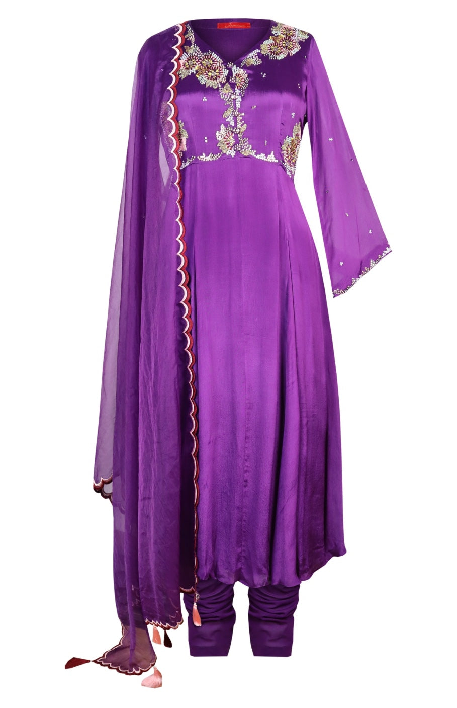 Chiffon Anarkali With French Knots
