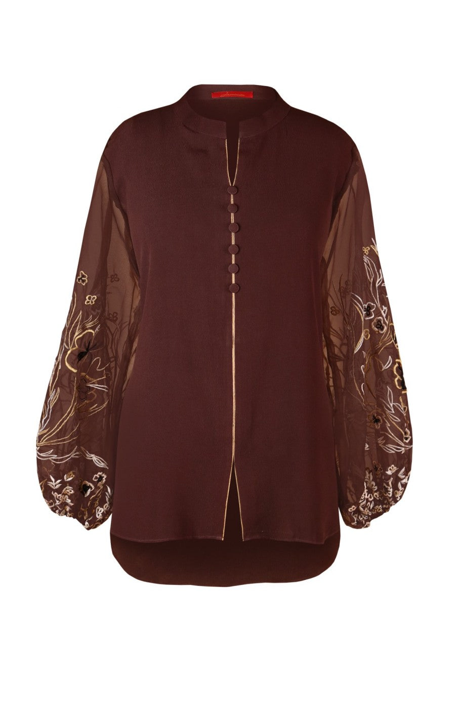 Balloon Sleeves Crepe Top