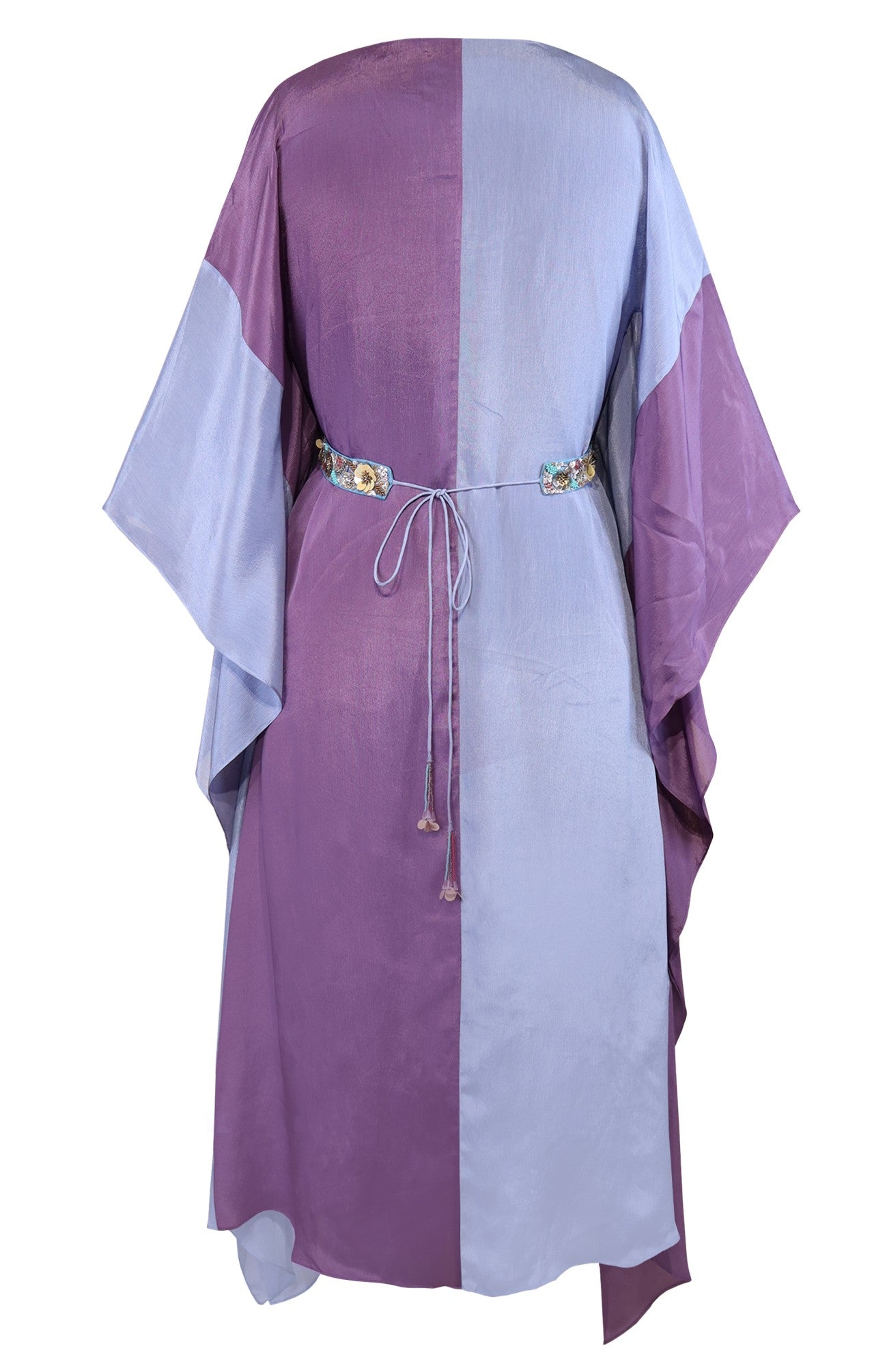 Colour Block Draped Kaftan - DUSTY MAUVE