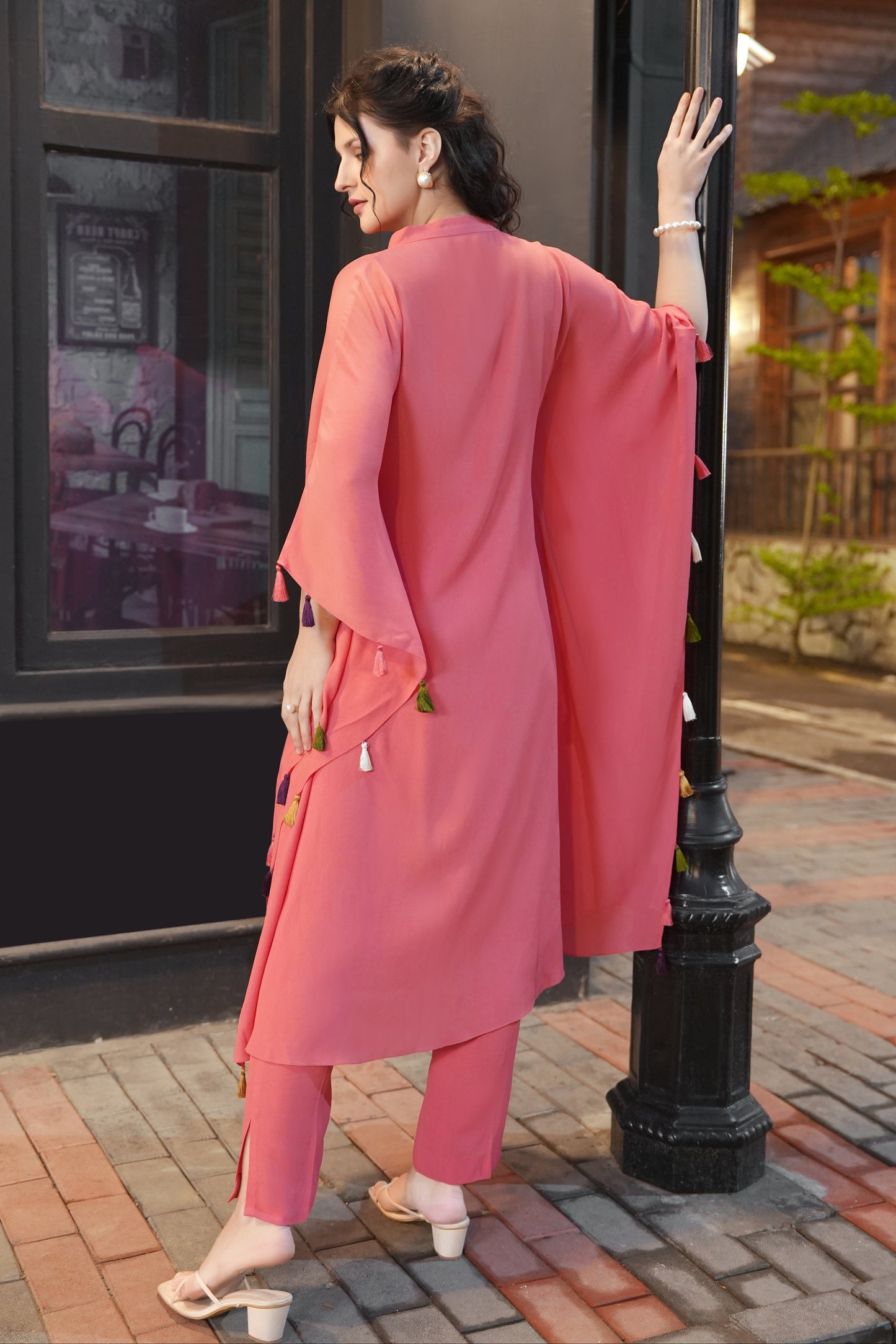 Spike Kaftan Set - CORAL