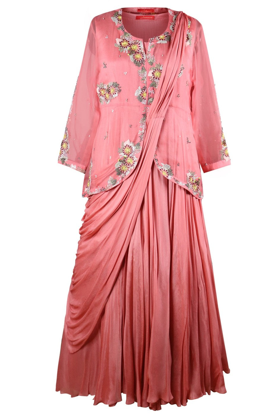 Draped Gown With Short Jacket