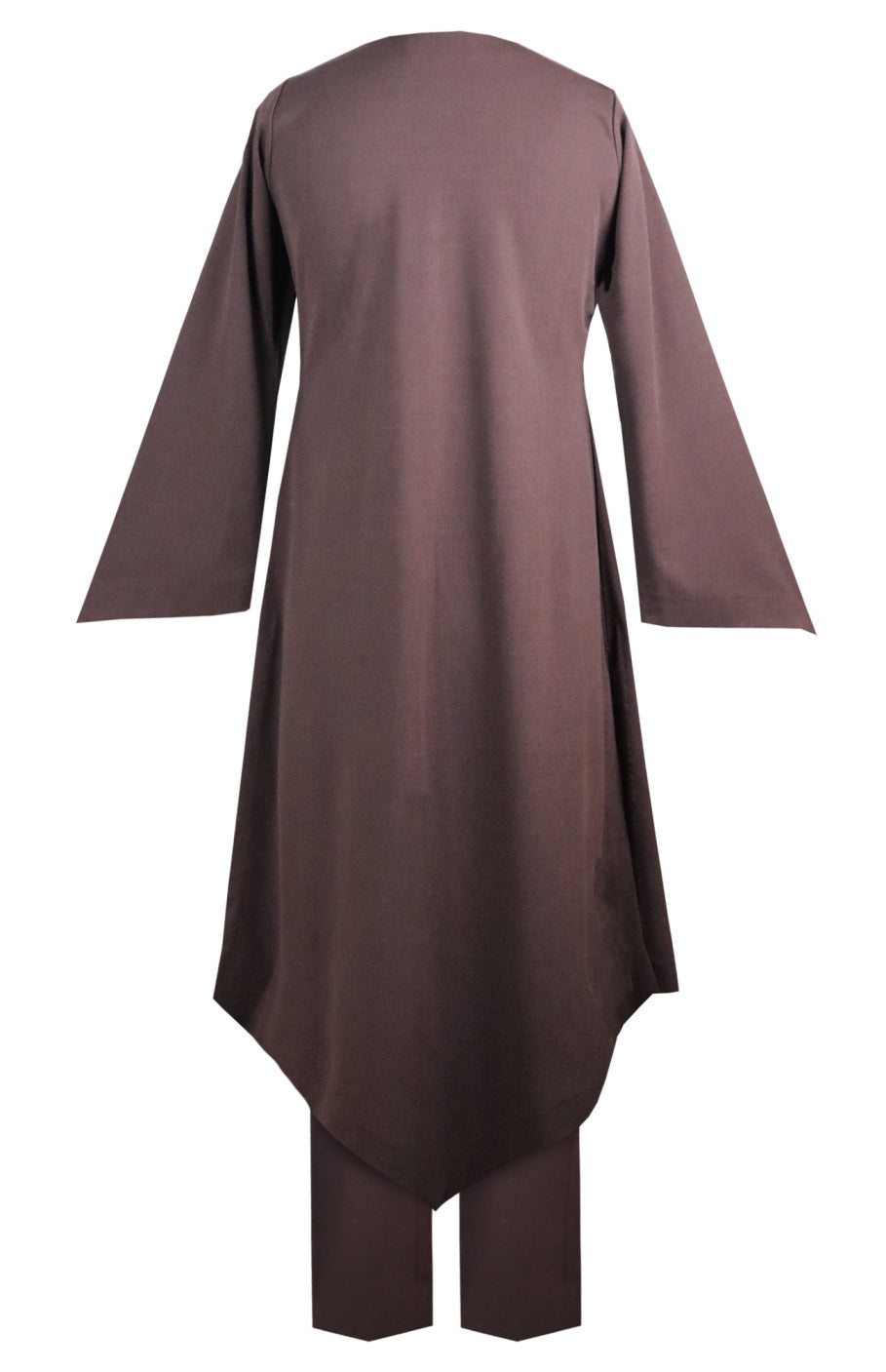 Cosmos Puritan Collar Kurta Set - BROWN