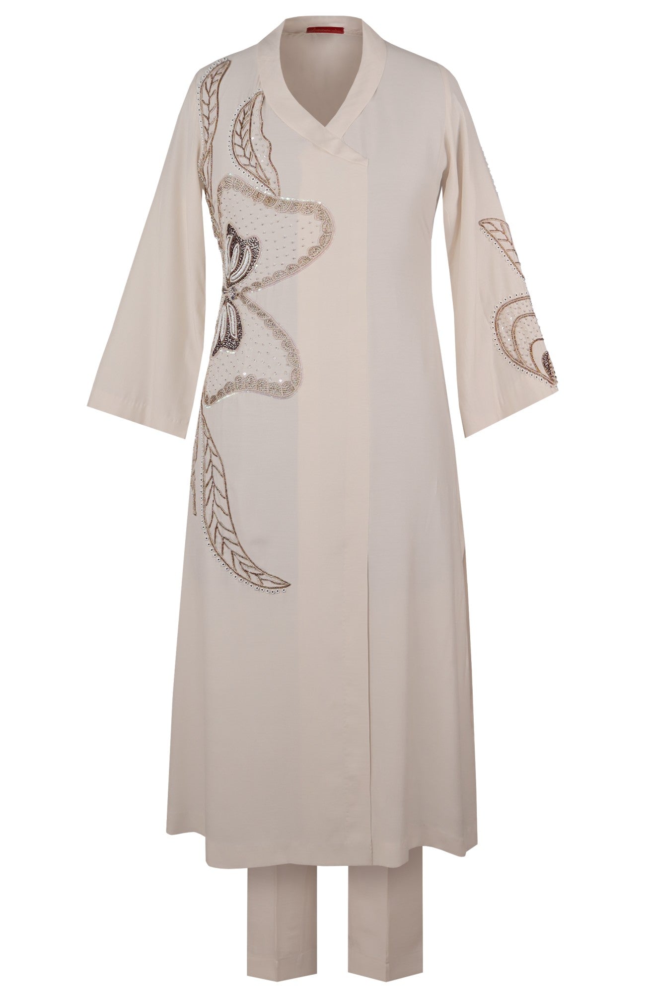 Buttercup Angrakha Kurta Set - CREME