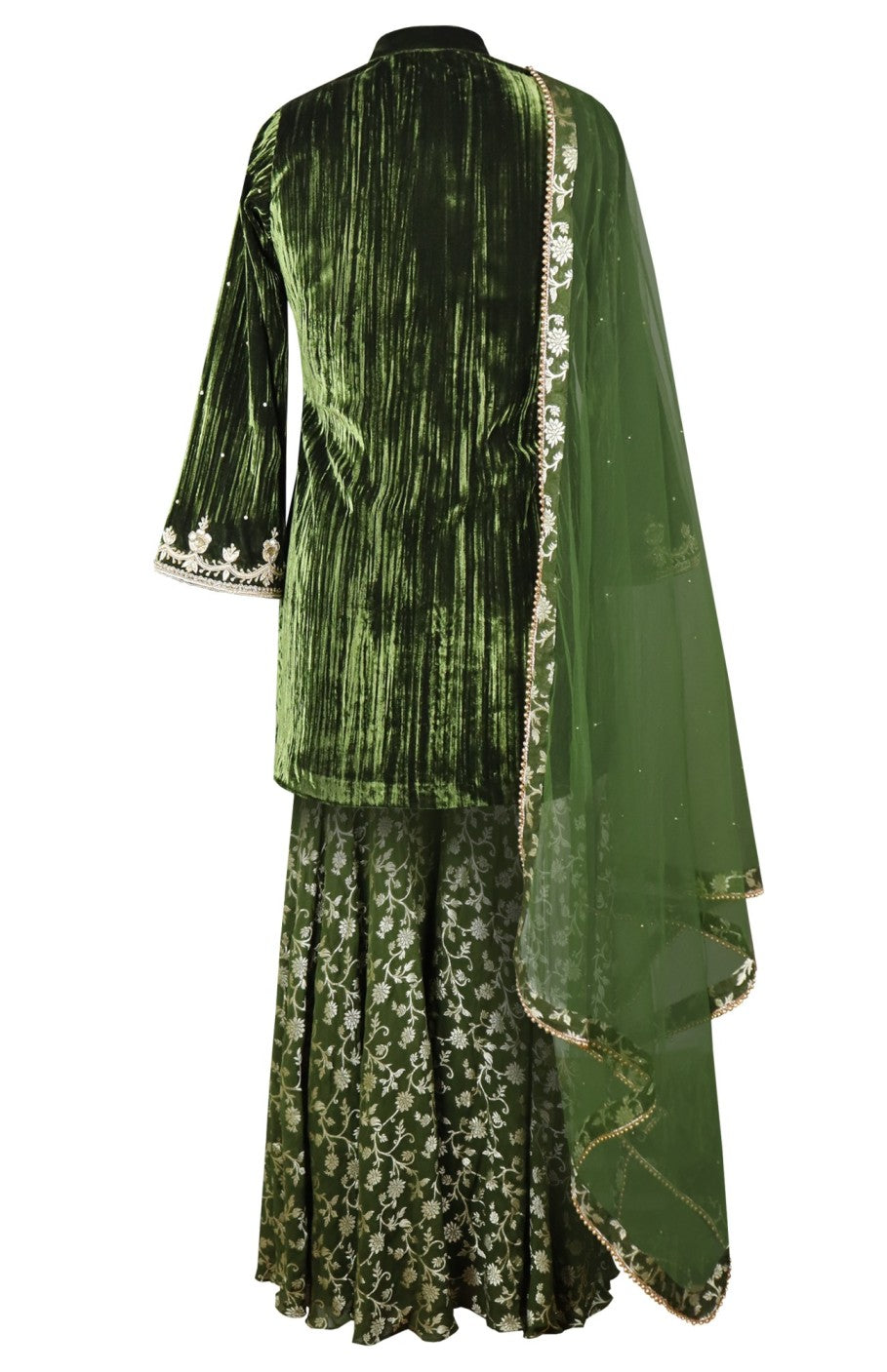 Crinkled Short Shirt With Sharara