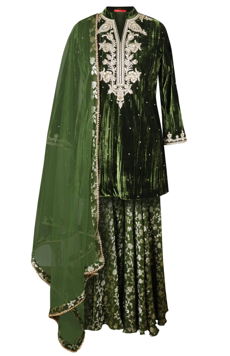 Crinkled Short Shirt With Sharara