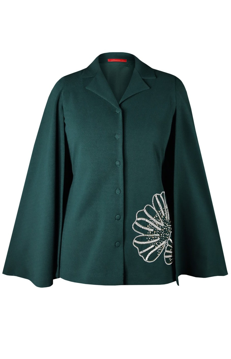 Daisy Cape Top - BOTTLE GREEN
