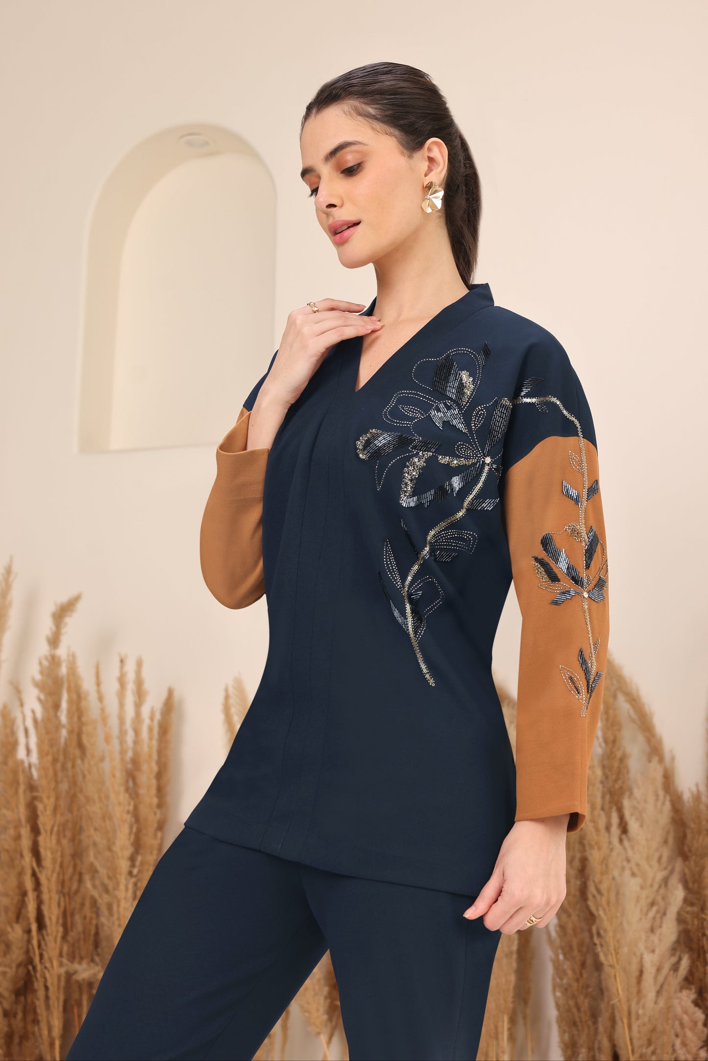 Daisy Batwing Co-ord Set - RUST