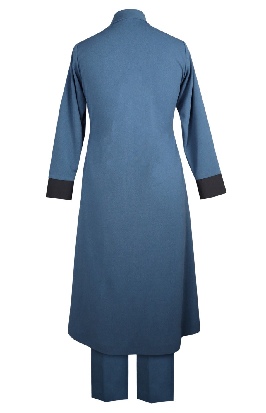 Daisy Kurta Set With Shawl Collar - INDIGO