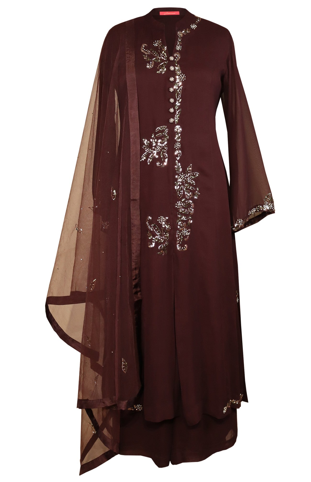 Georgette Kalidar Suit With Mukaish Embroidery