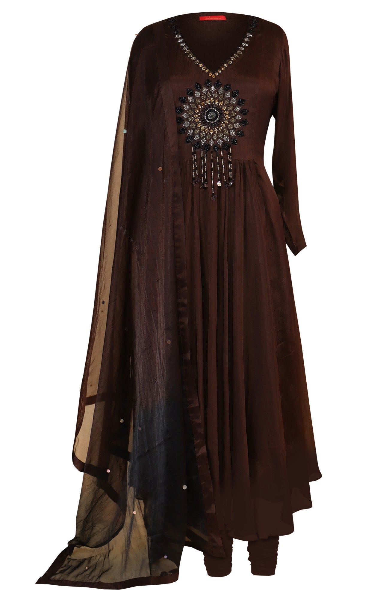 Chiffon Anarkali With Ombré Dupatta