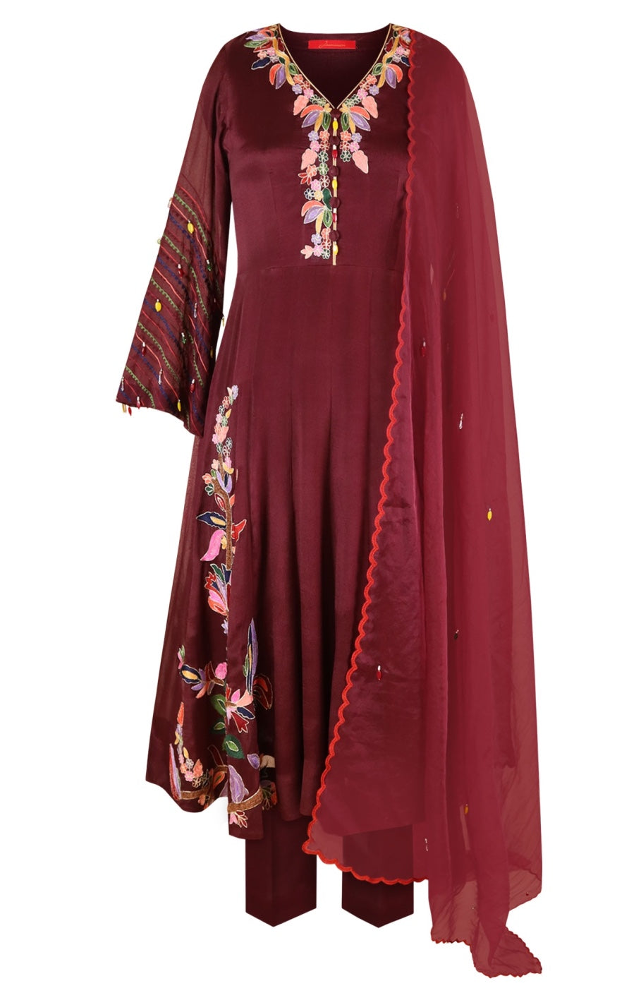 Chiffon Anarkali With Aari Embroidery