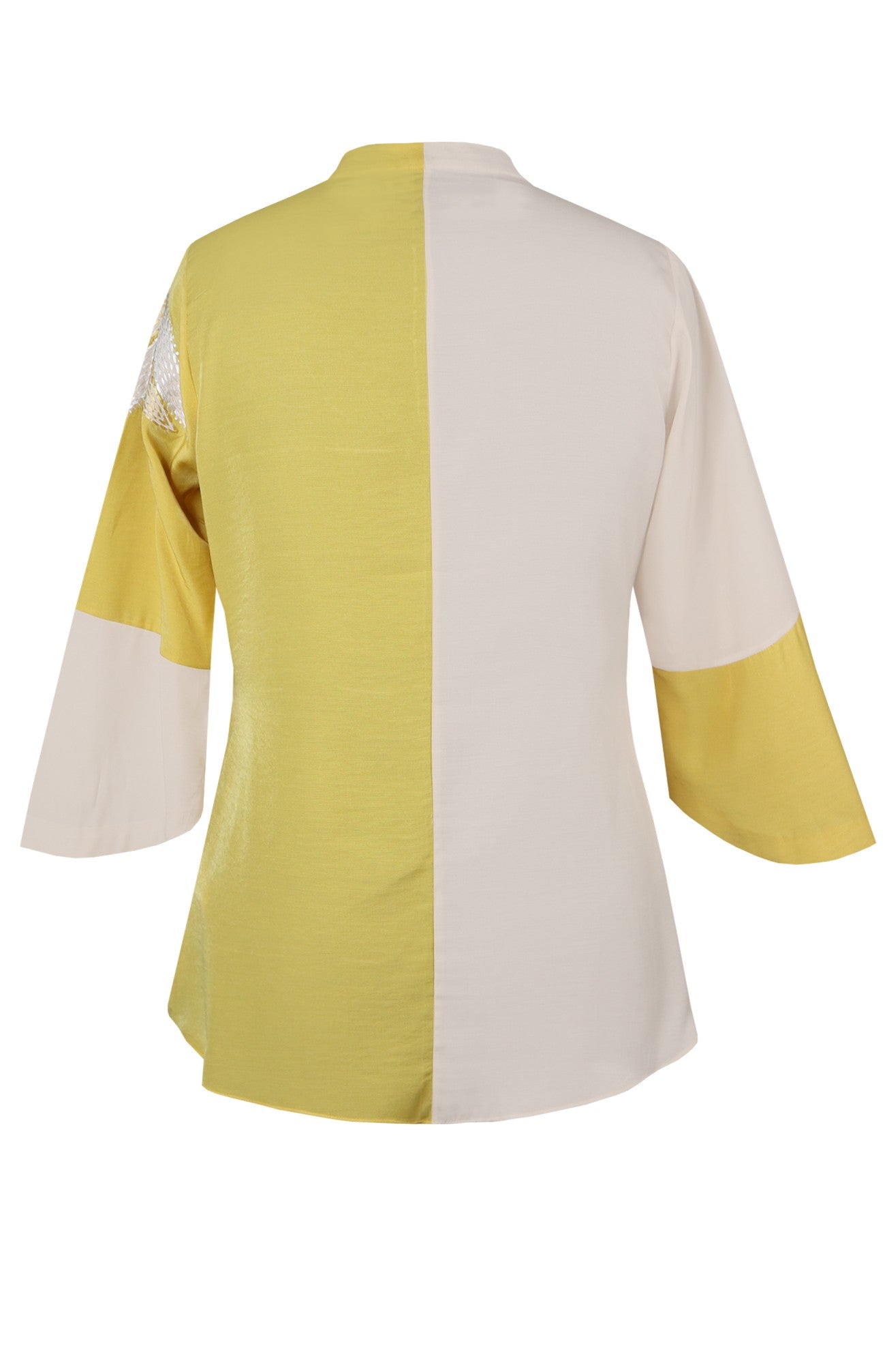 Dual Tone Kantha Top - BUTTER YELLOW