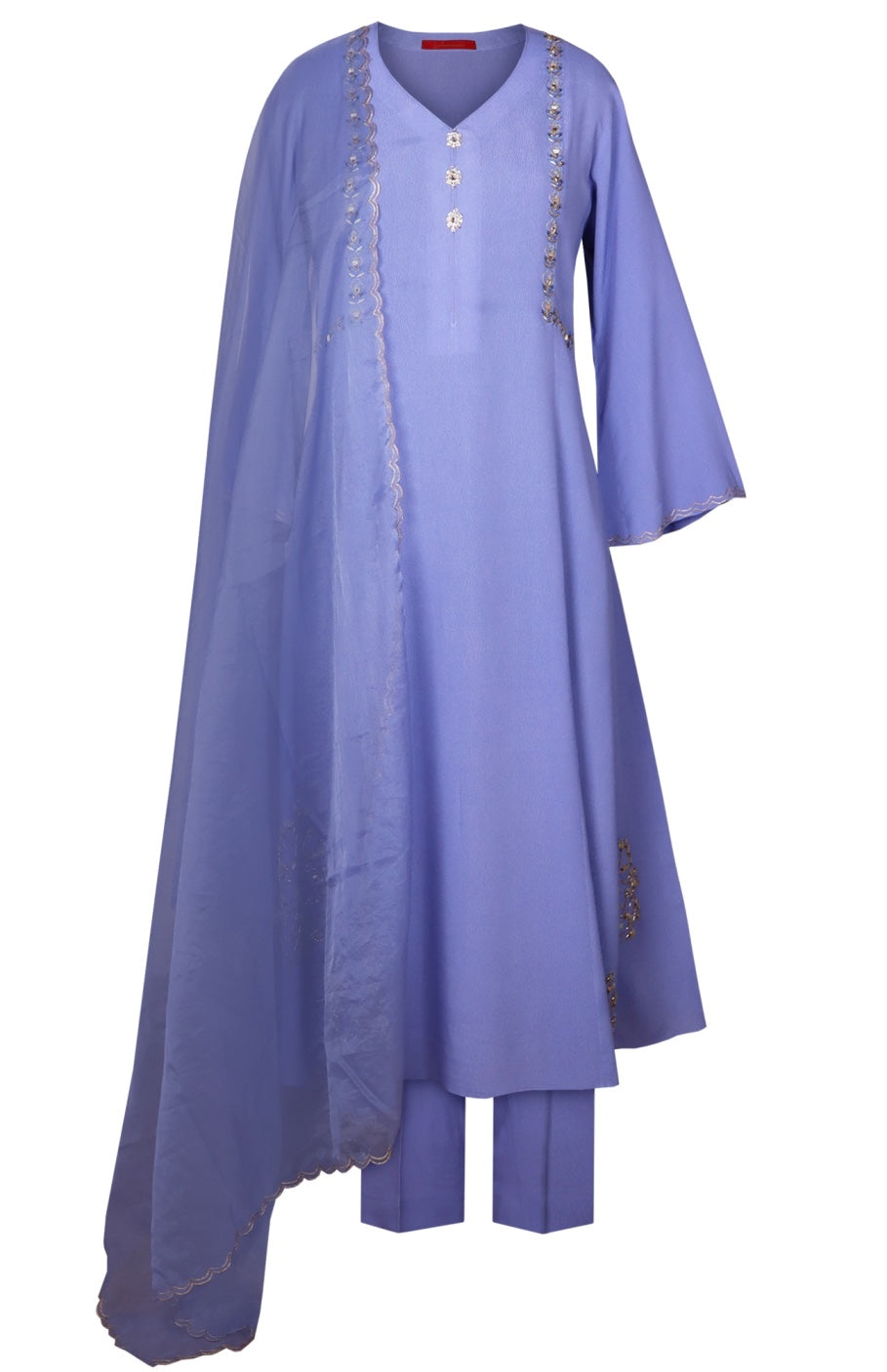 Kalidar Suit With Dabka Embroidery