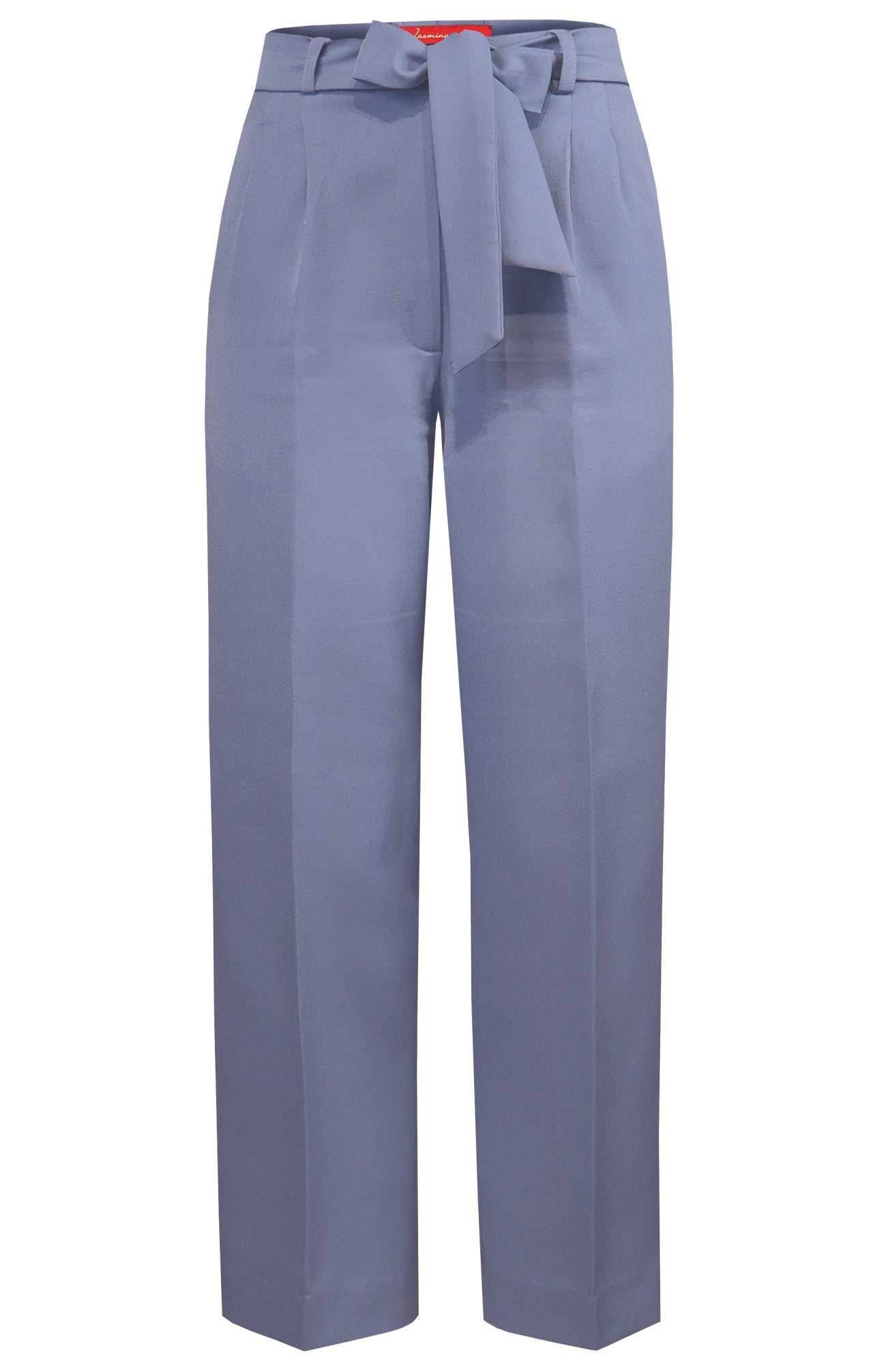 Dusty Blue Pencil Pants With Belt