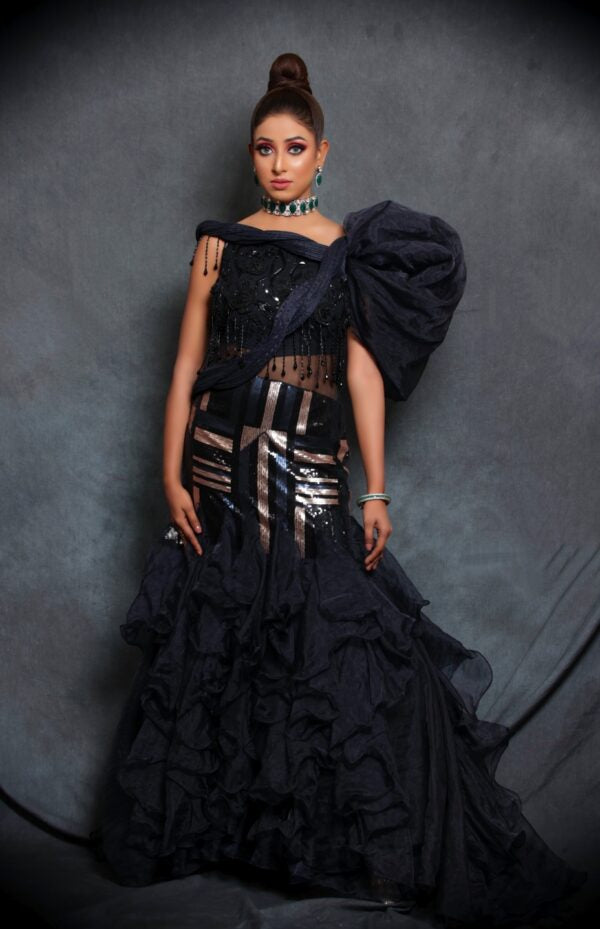 Fish Cut Gown - NAVY