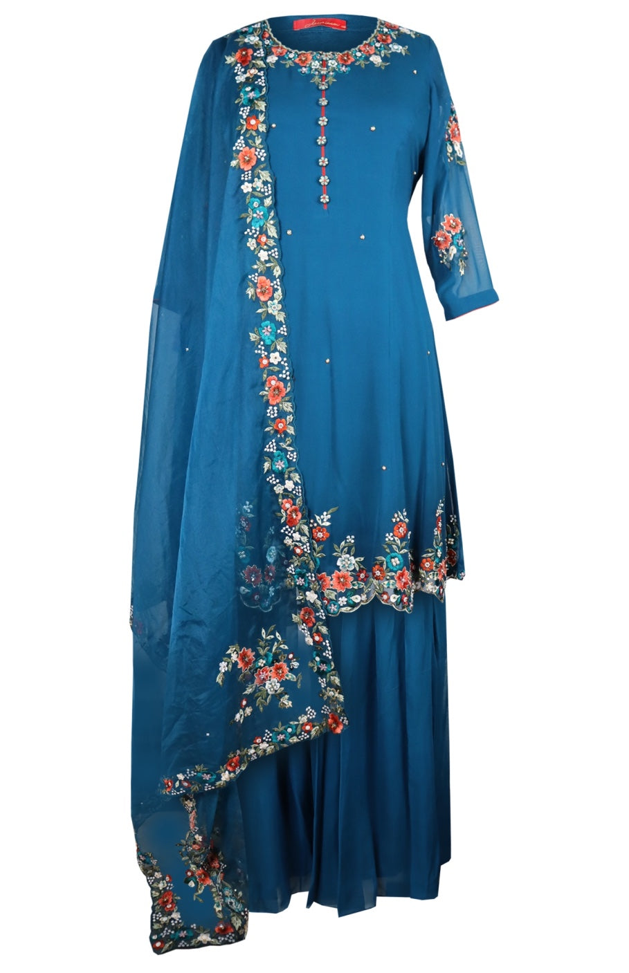 Georgette Short Anarkali With Gharara
