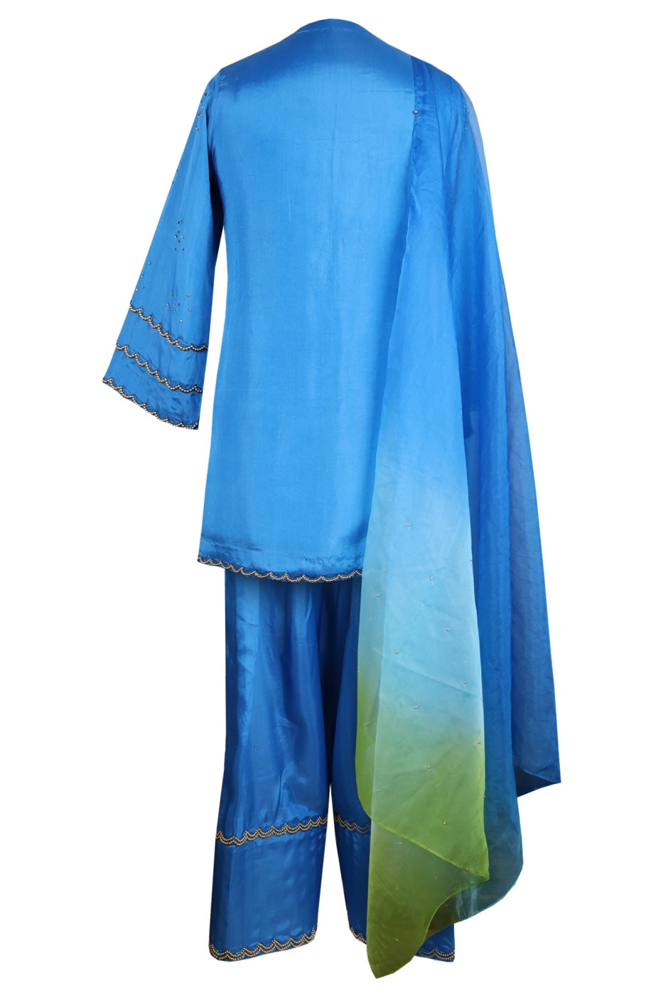 Silk Farshi Suit With Ombre Dupatta - FEROZI
