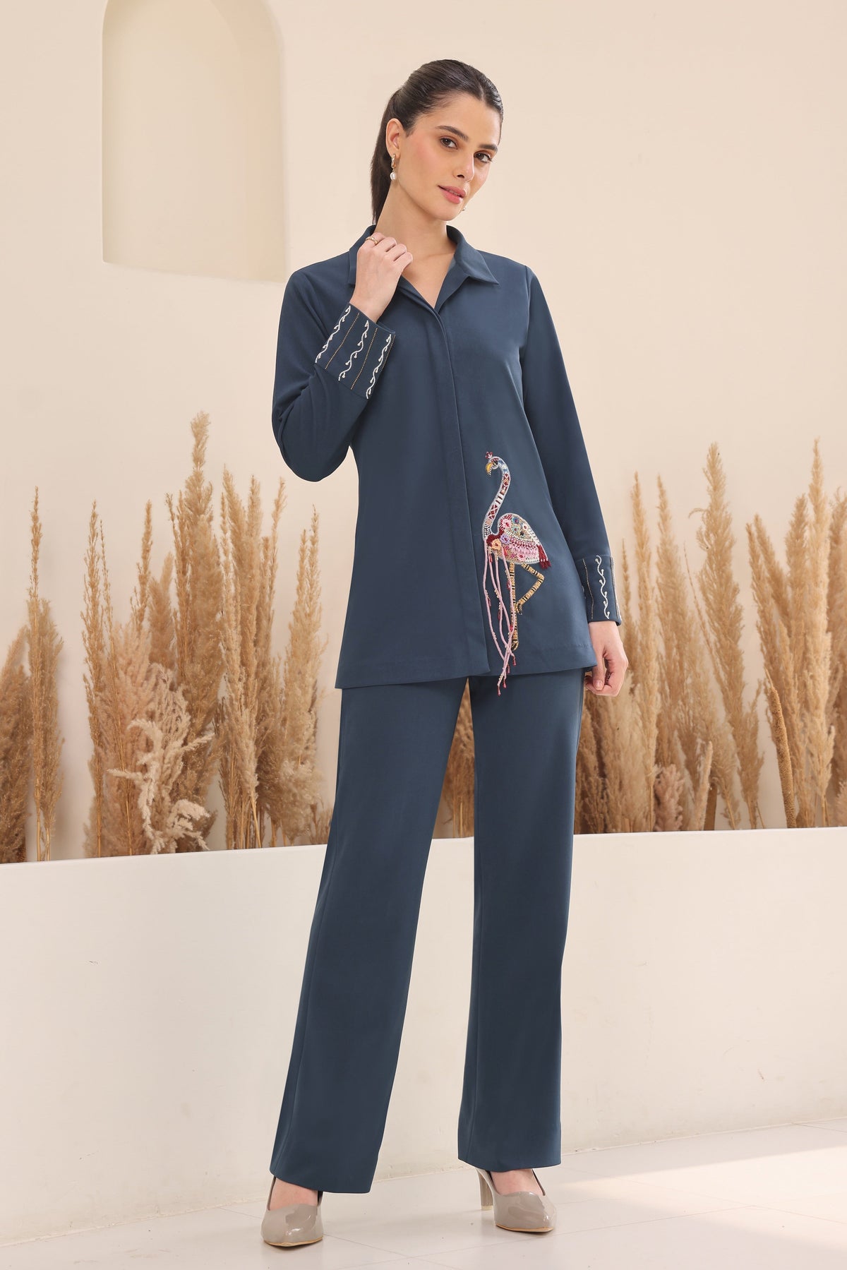 Flamingo Co-ord Set - WINE