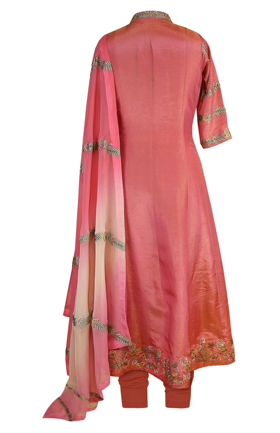 Tissue Organza Anarkali With Ombre Dupatta
