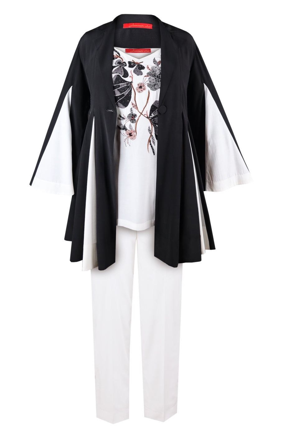 Godets Jacket Co-ord Set - BLACK/WHITE