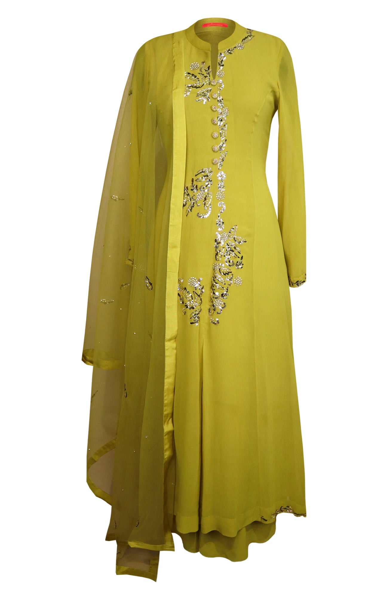 Georgette Kalidar Suit With Mukaish Embroidery