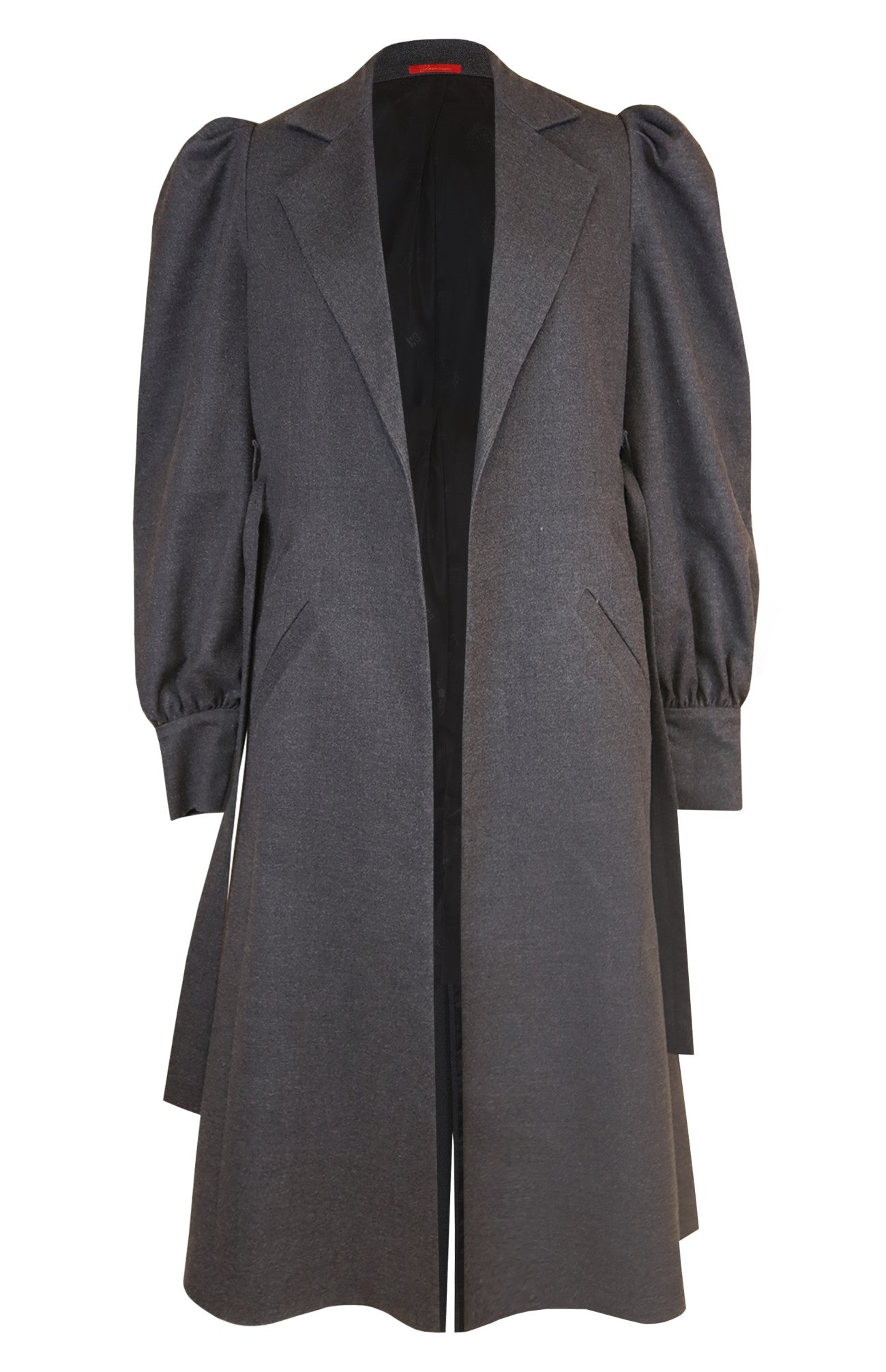 Grey Trench With Balloon Sleeves
