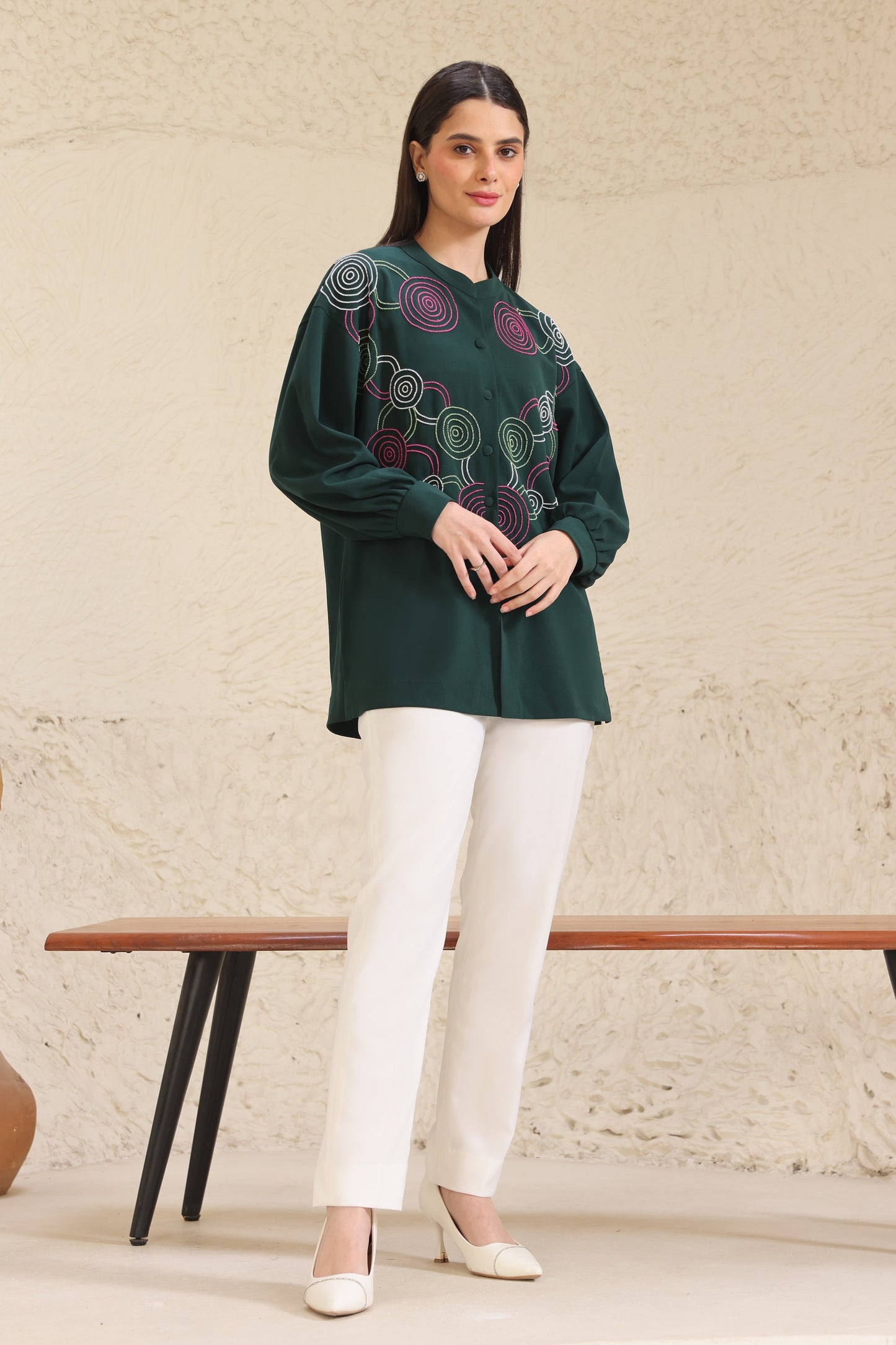 Hypnotic Oversized Shirt - BOTTLE GREEN