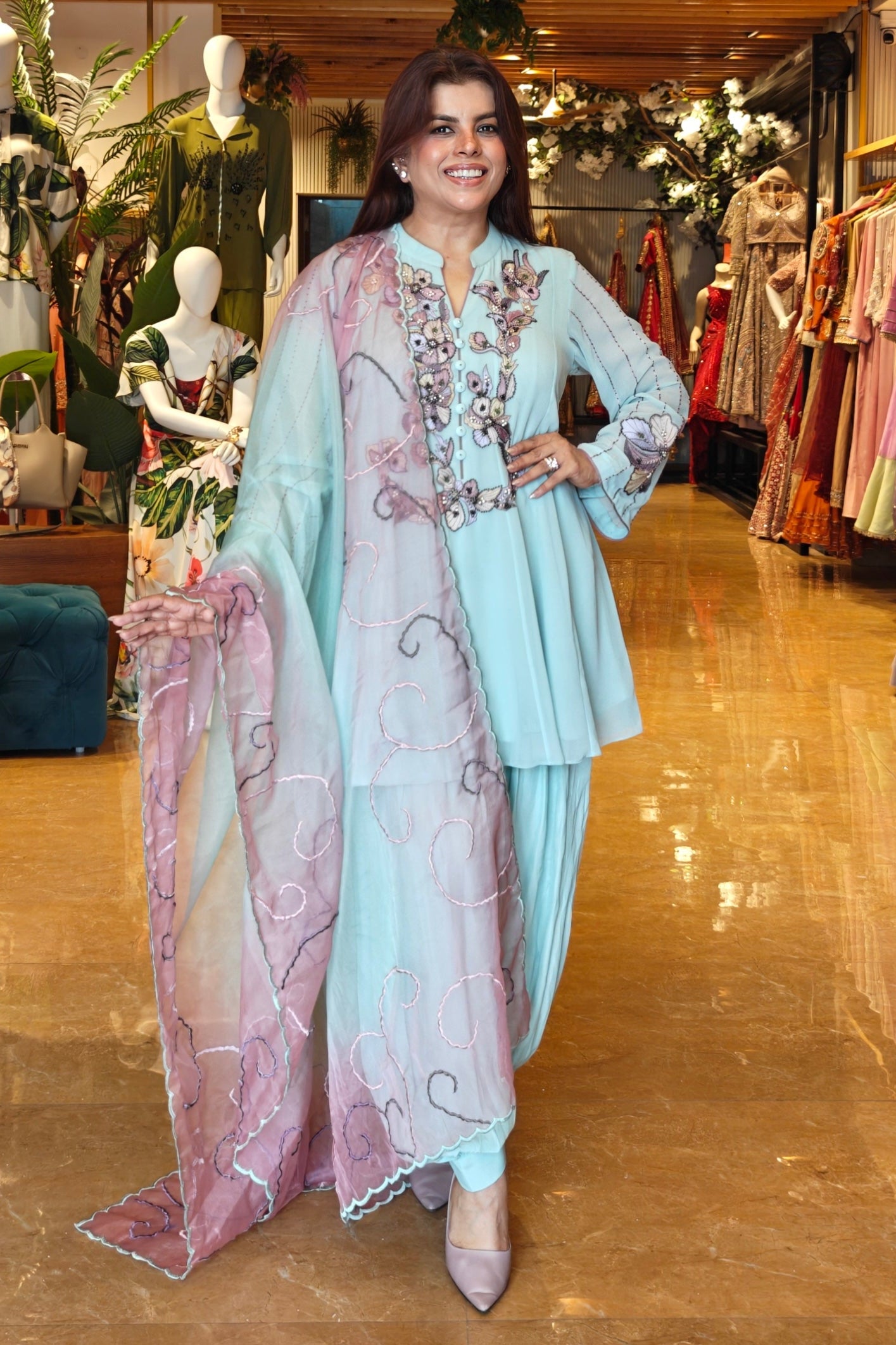 Magnolia Georgette Short Anarkali - MINT