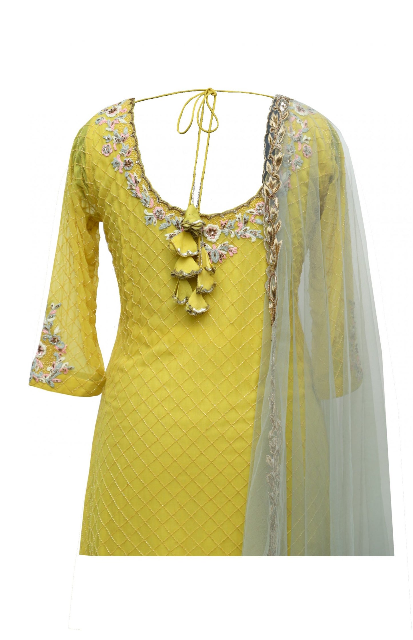 Lime Yellow Sharara Suit