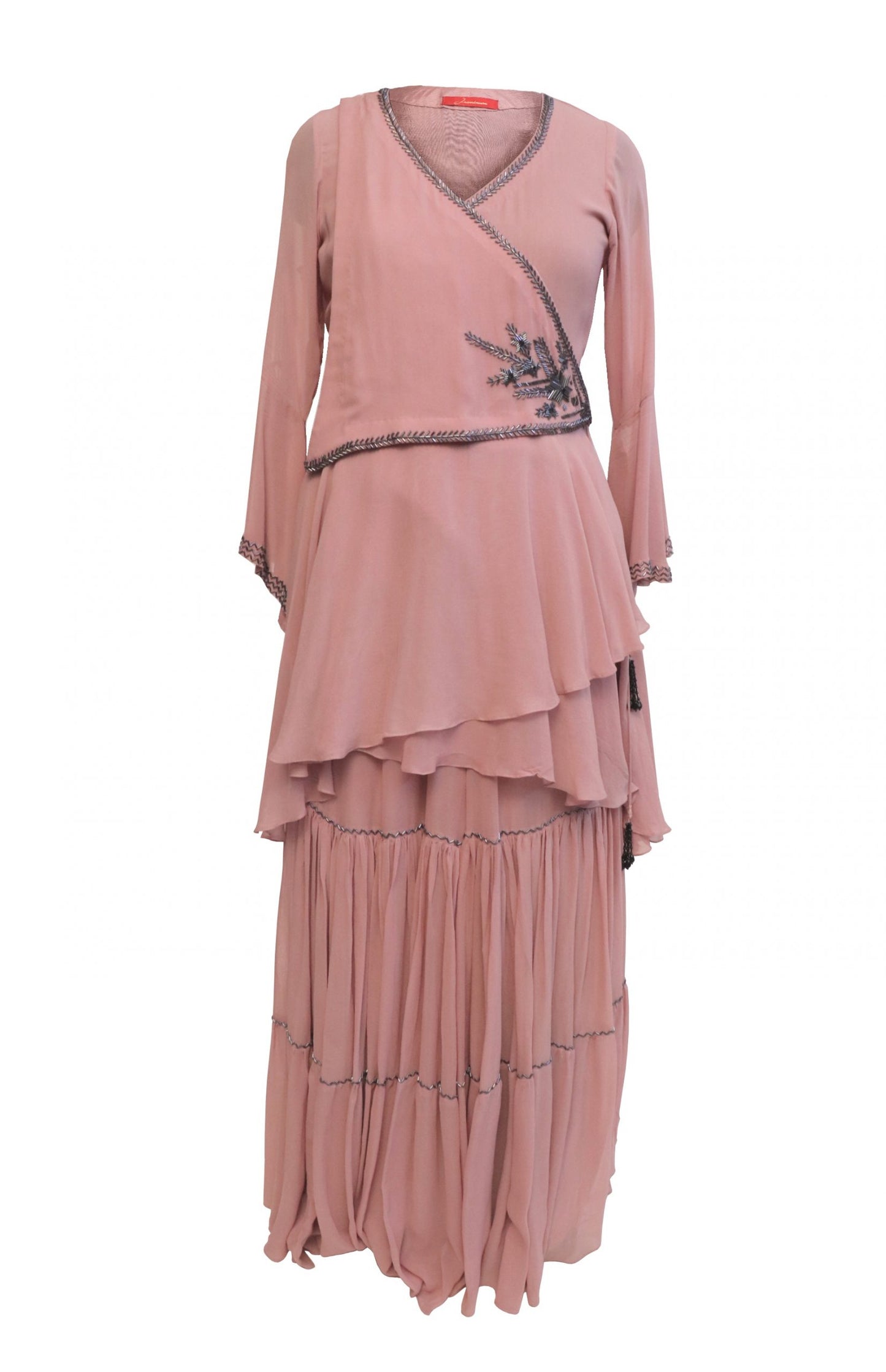 Wrap Around Peplum With Tiered Sharara