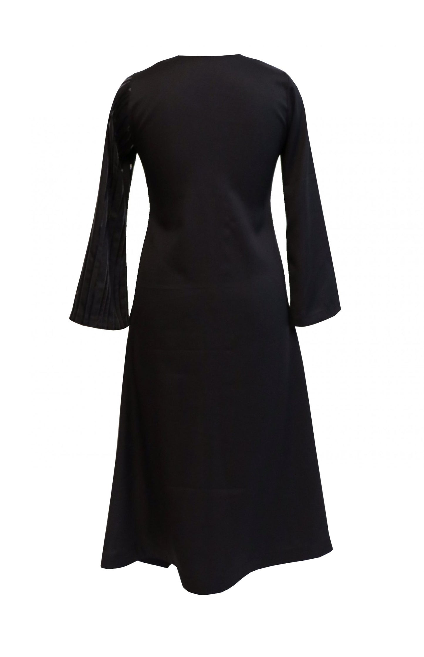 Black Asymmetrical Dress With Leather Cords