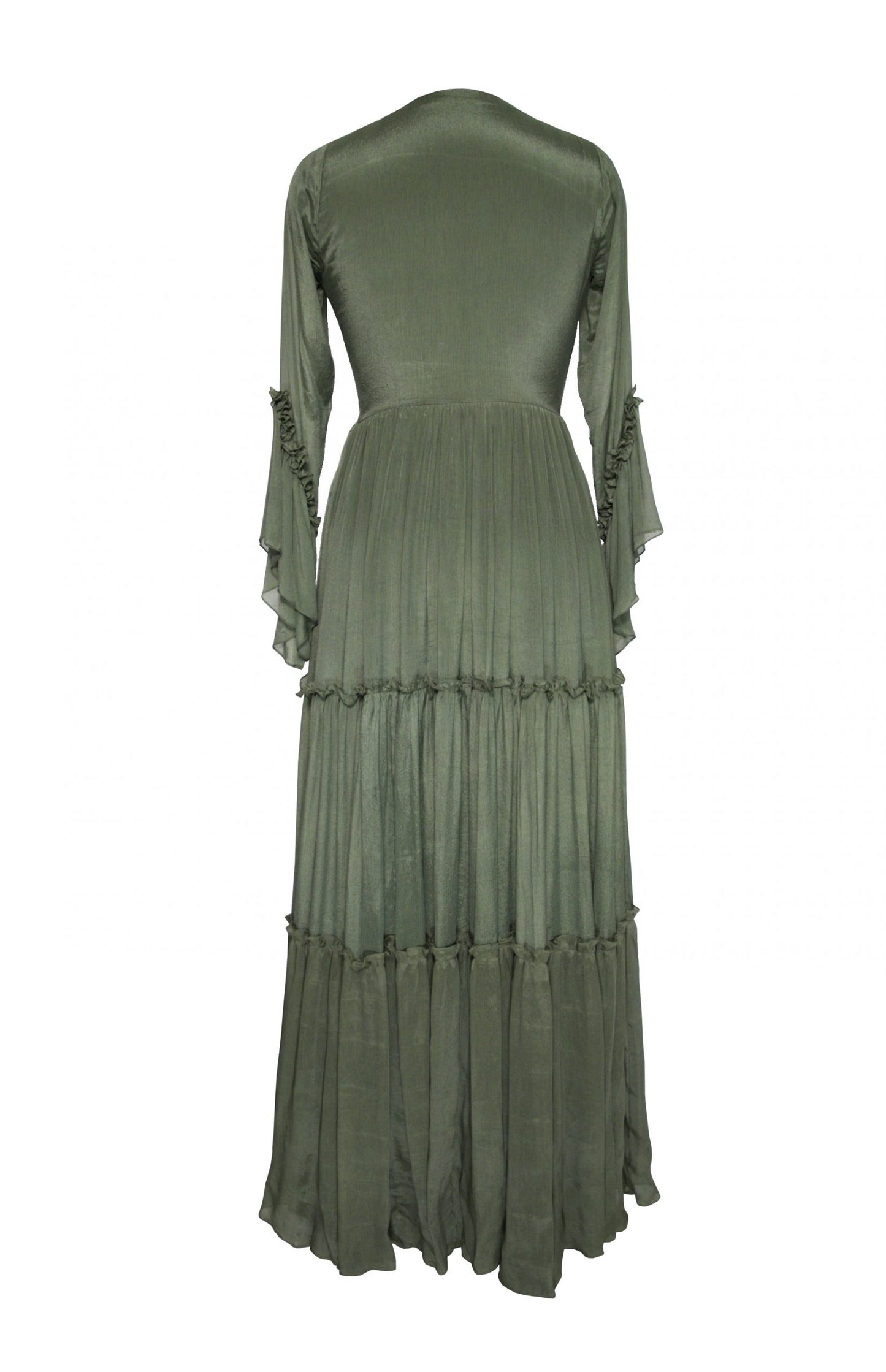 Chiffon Tiered Maxi Dress With TonT Embroidery
