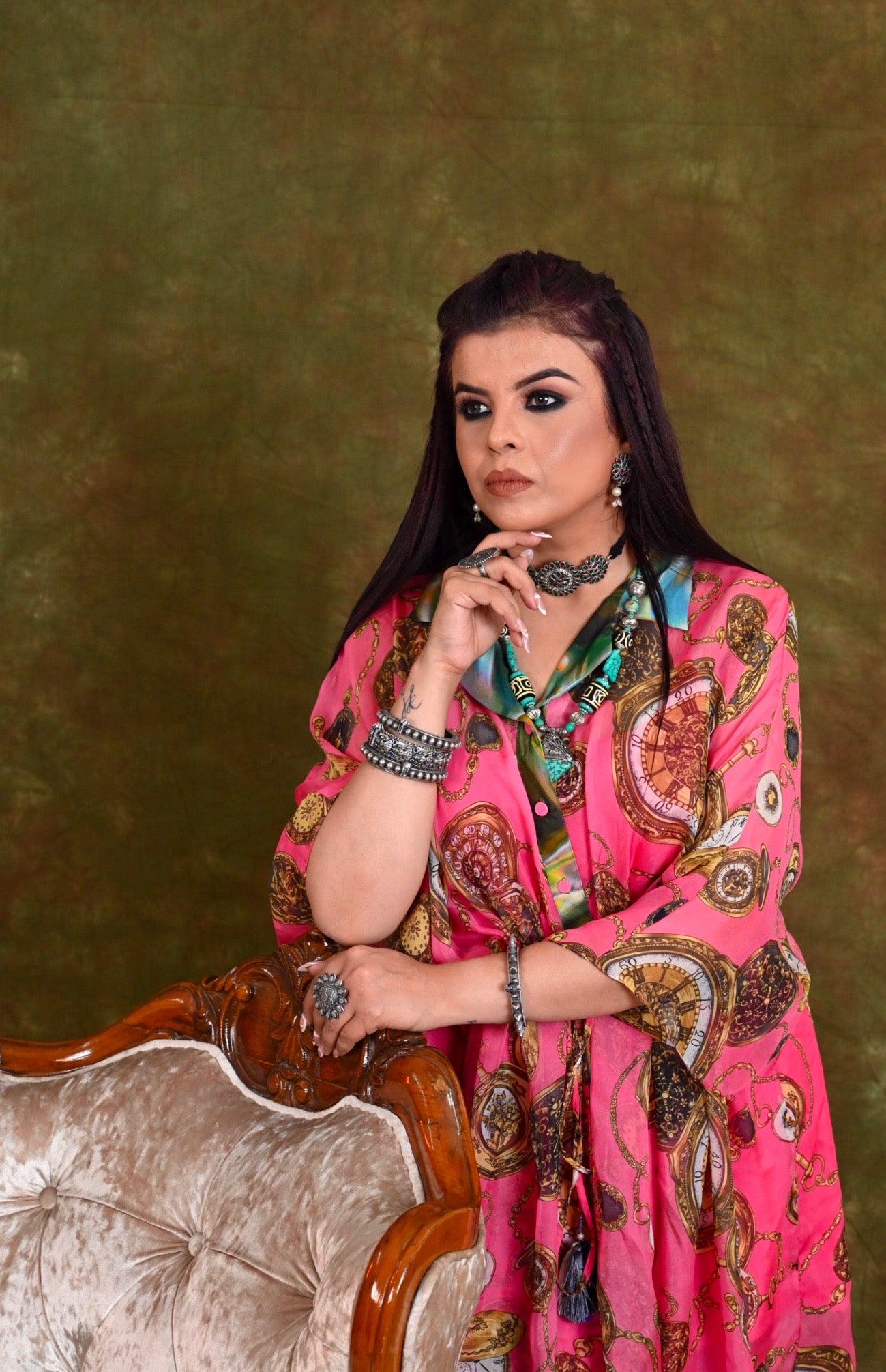 Printed Silk Chiffon Kaftan