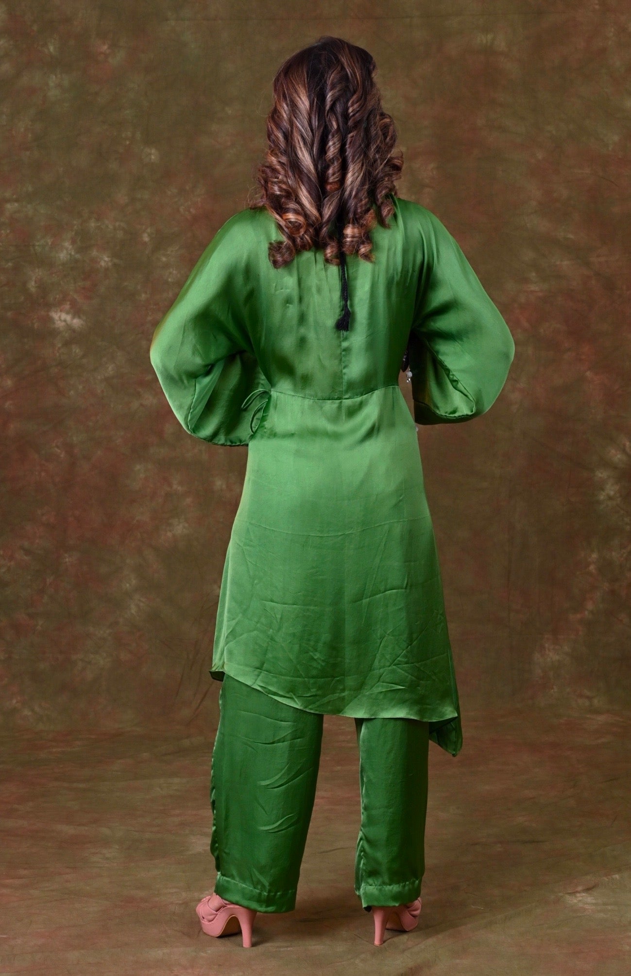Angrakha Satin Kurta Set