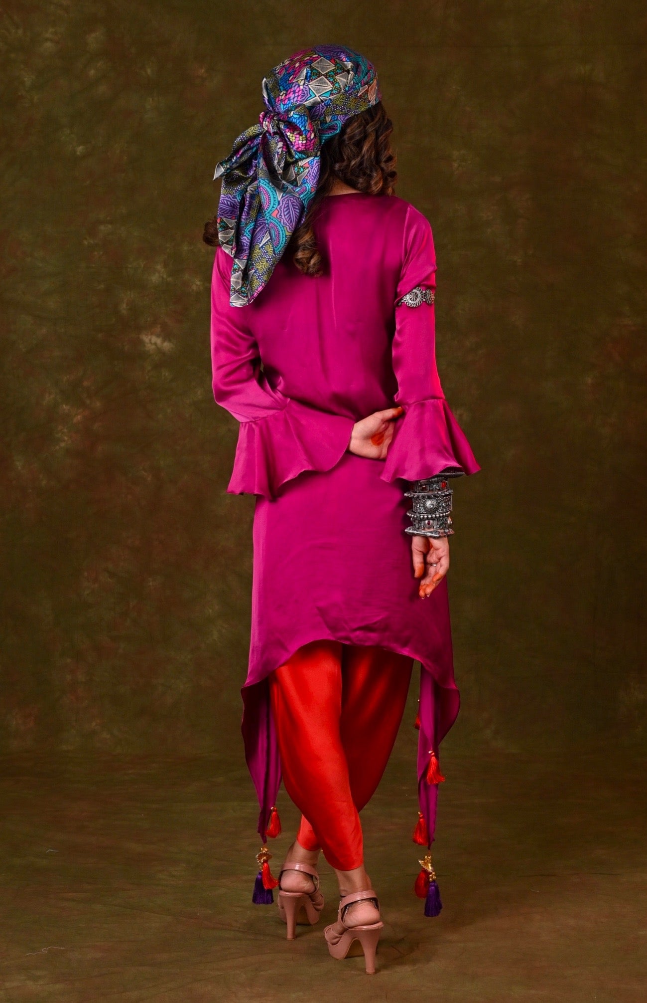 Asymmetric Boho Kurta With Tulip Pants
