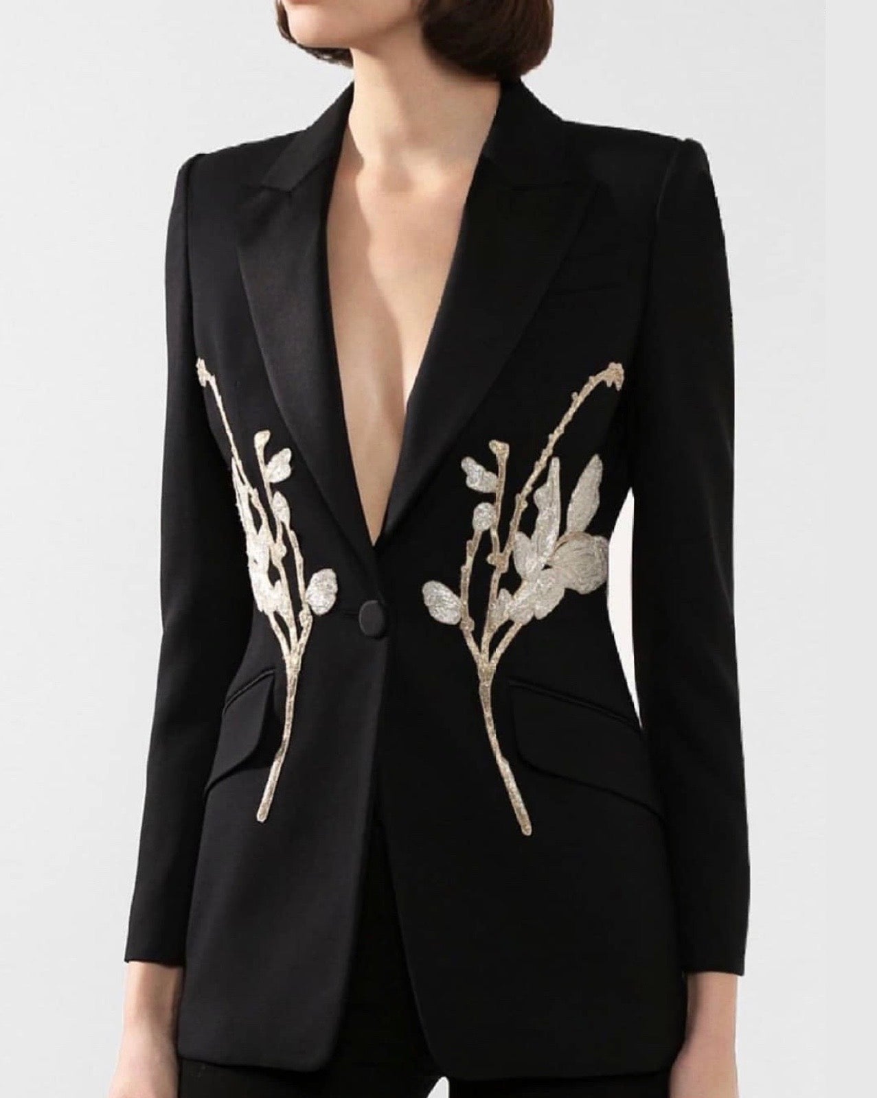 Black Embroidered Blazer