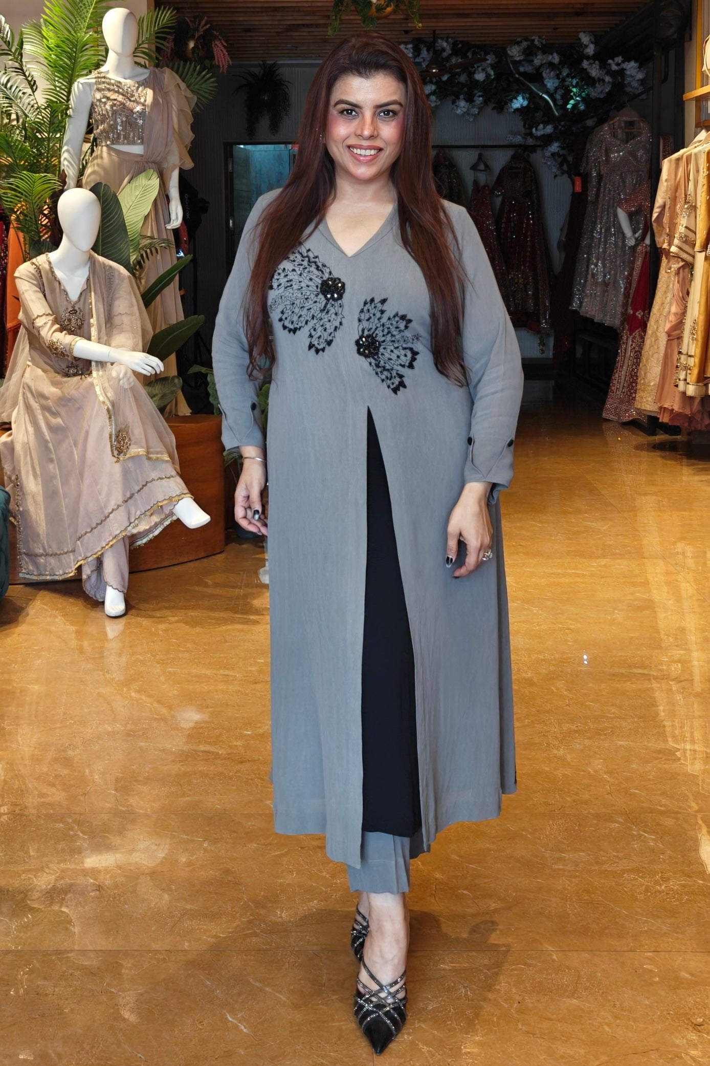 Ferns TonT Kurta Set - GREY