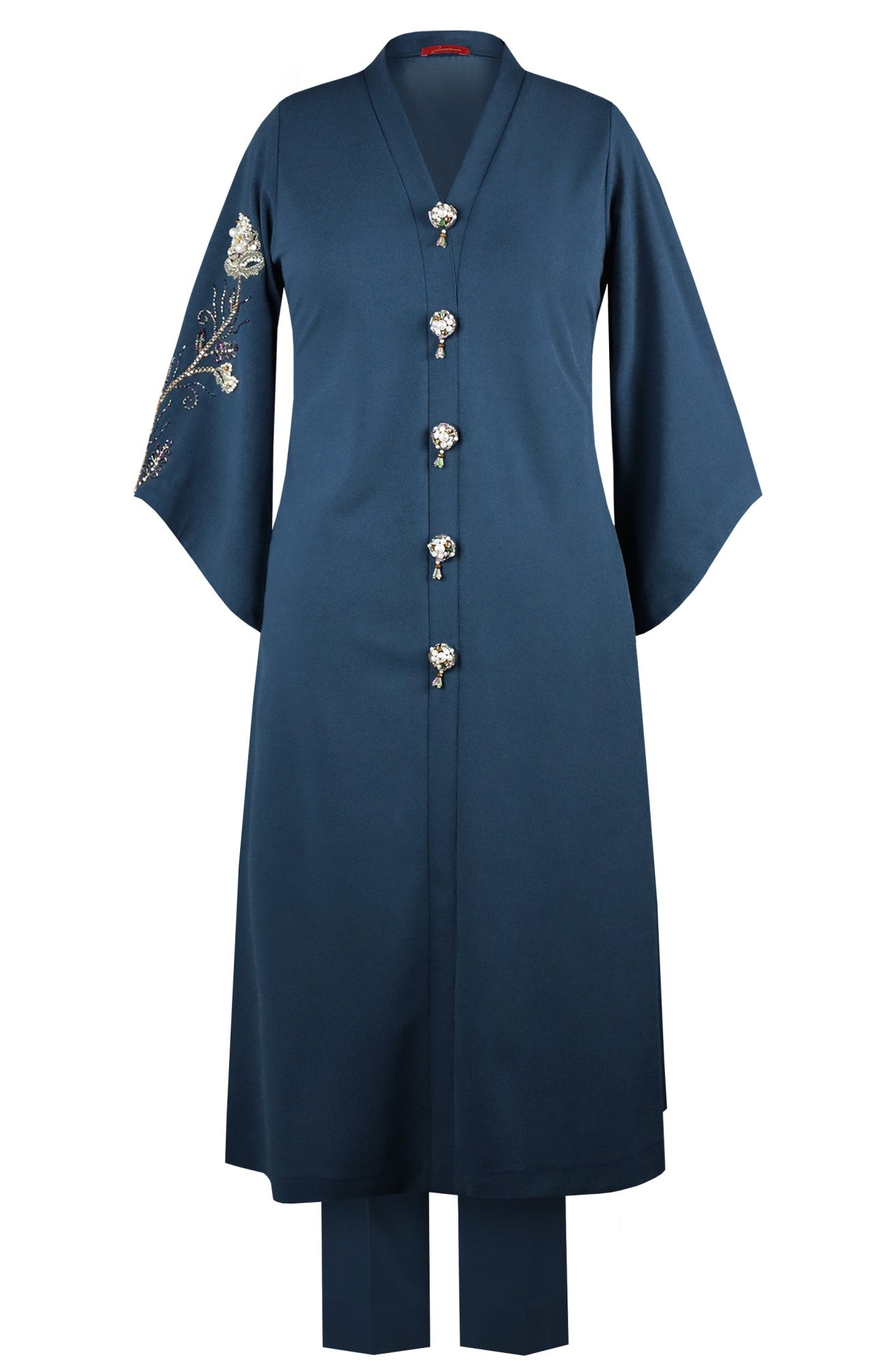 Kurta Set With 3D Embroidered Sleeve
