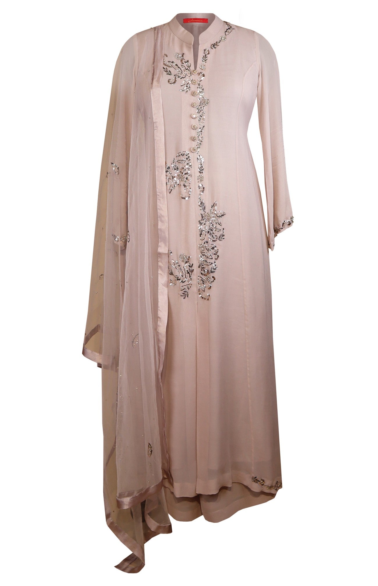 Georgette Kalidar Suit With Mukaish Embroidery