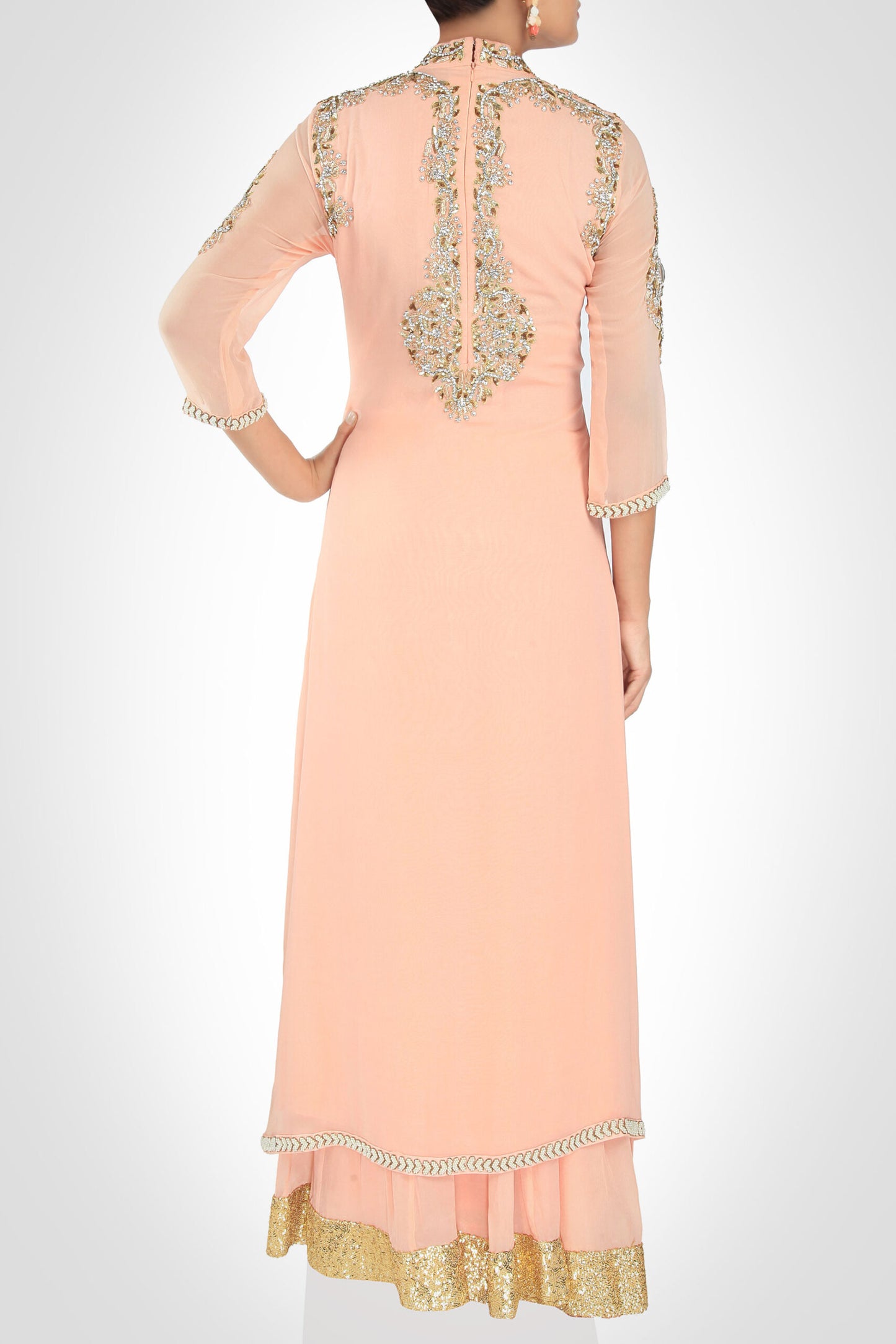 Salmon Pink A-Line Suit