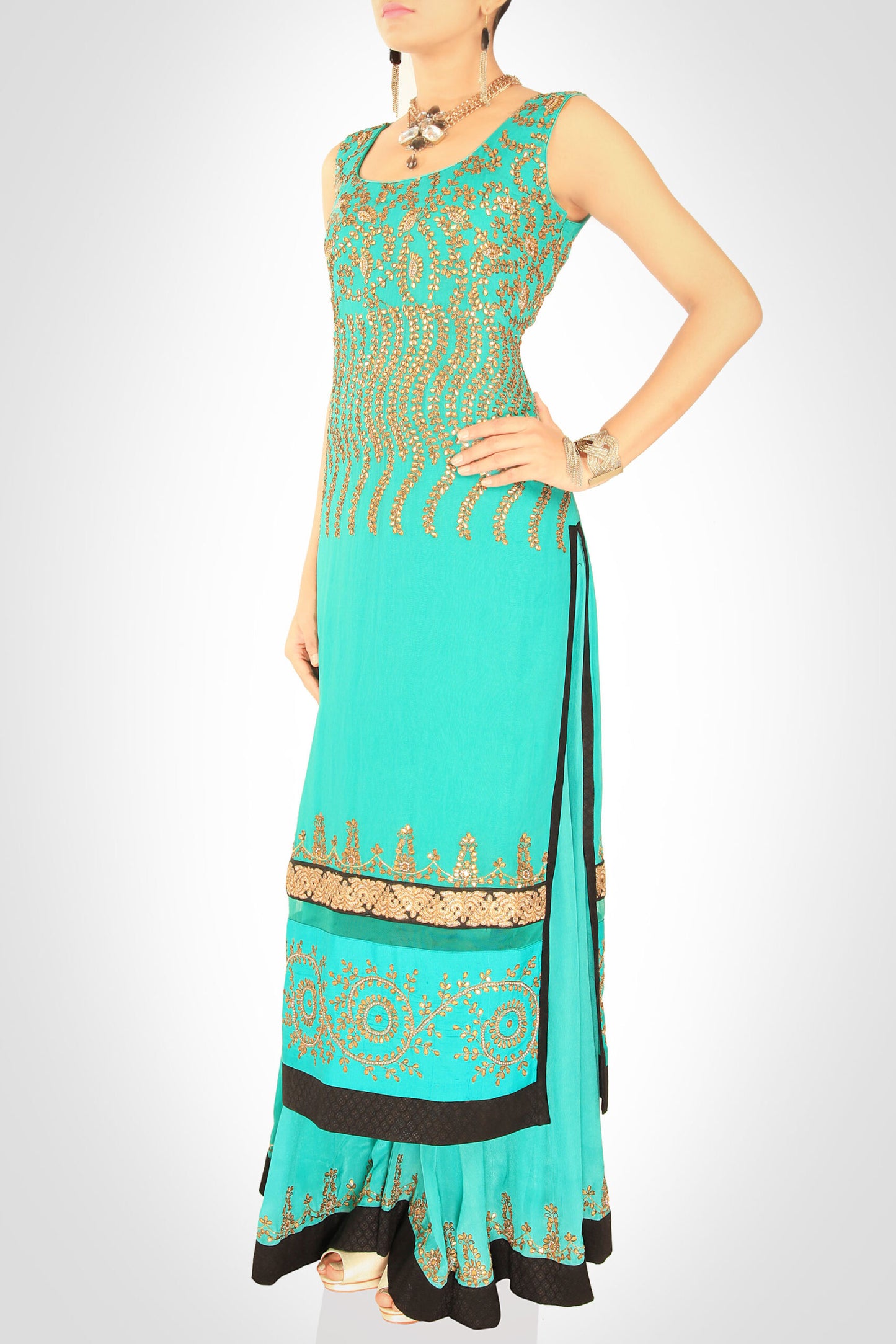 Sea Green Gota Patti Kurta